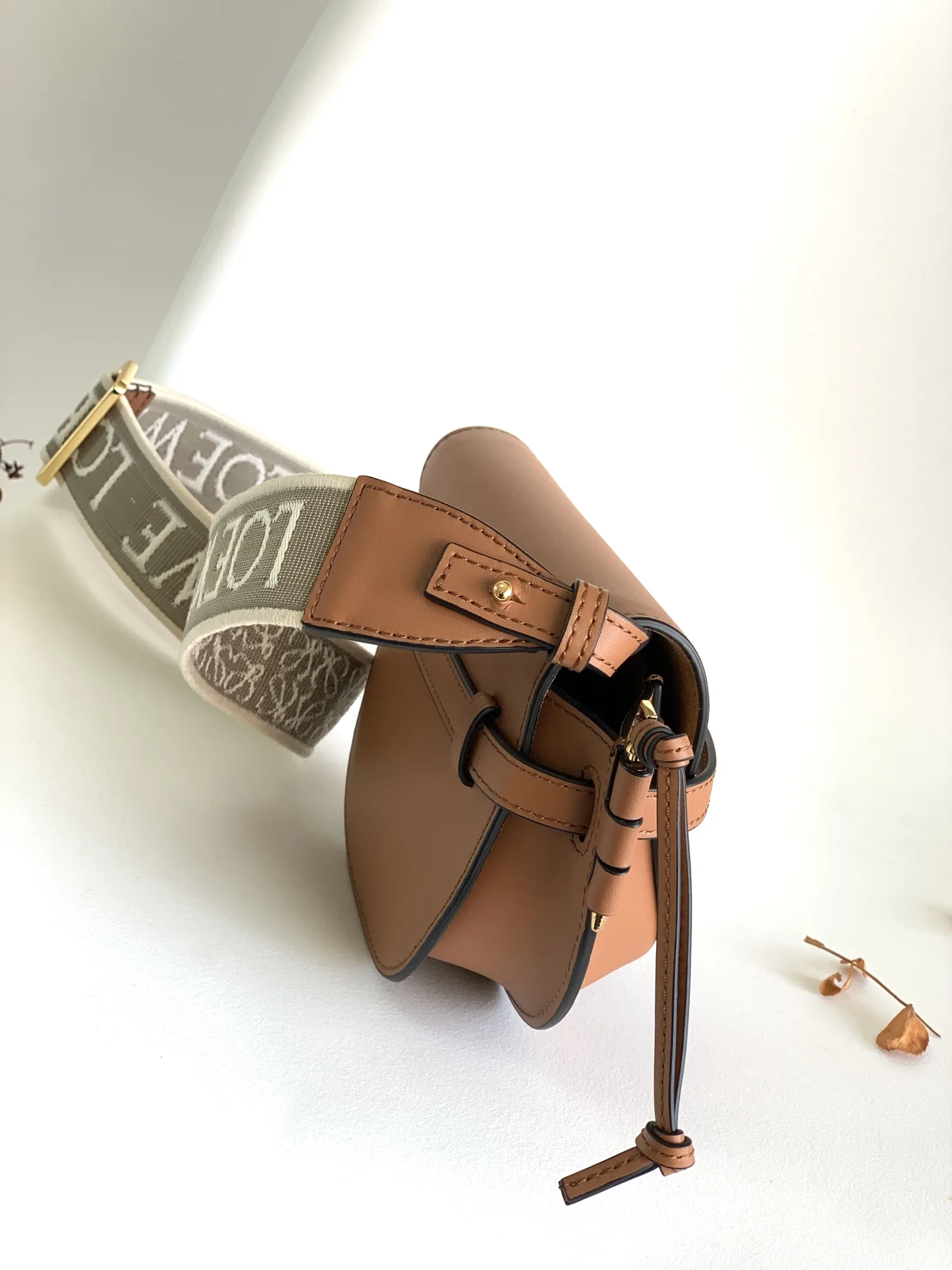 Loewe Gate Dual Mini Shoulder Bag / Brown Gold Hardware A650N46X13 - Image 4