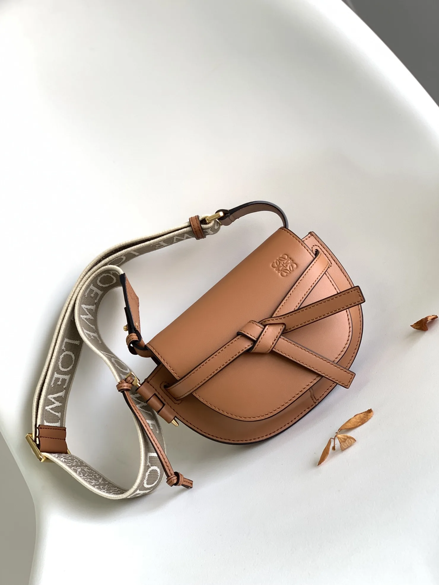 Loewe Gate Dual Mini Shoulder Bag / Brown Gold Hardware A650N46X13 - Image 3