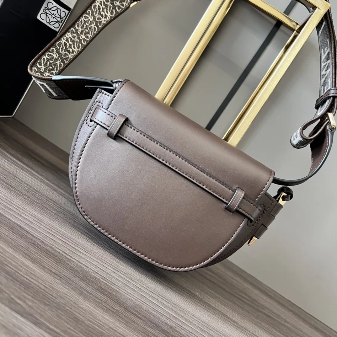 Loewe Gate Dual Mini Shoulder Bag / Dark Brown Gold Hardware - Image 6