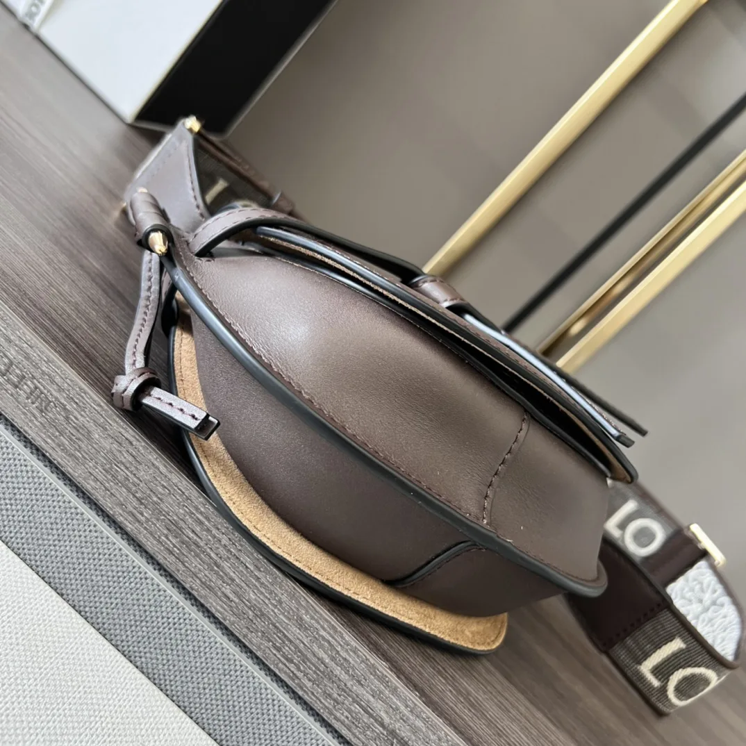Loewe Gate Dual Mini Shoulder Bag / Dark Brown Gold Hardware - Image 4