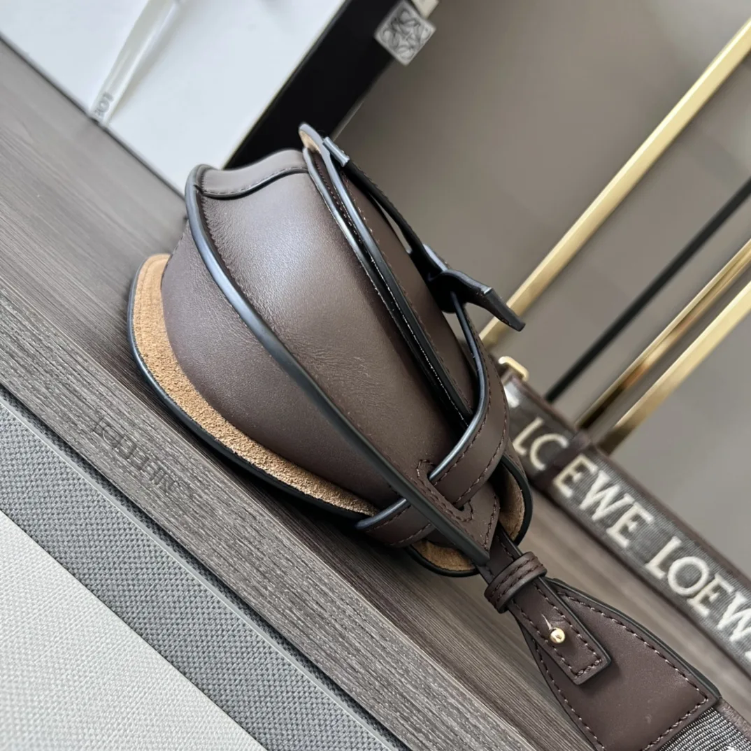 Loewe Gate Dual Mini Shoulder Bag / Dark Brown Gold Hardware - Image 5