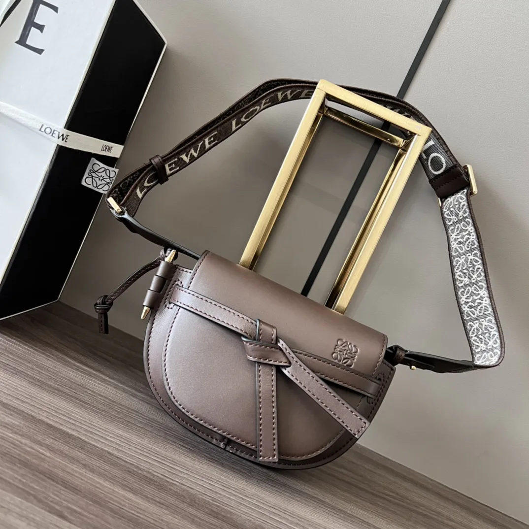 Alternative view of Loewe Gate Dual Mini Shoulder Bag / Dark Brown Gold Hardware