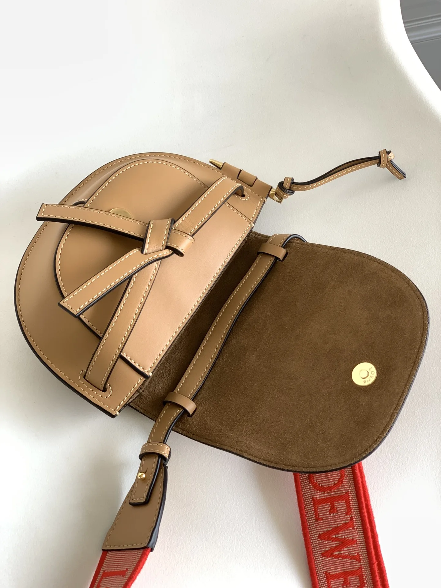 Loewe Gate Dual Mini Shoulder Bag / Beige Gold Hardware - Image 9