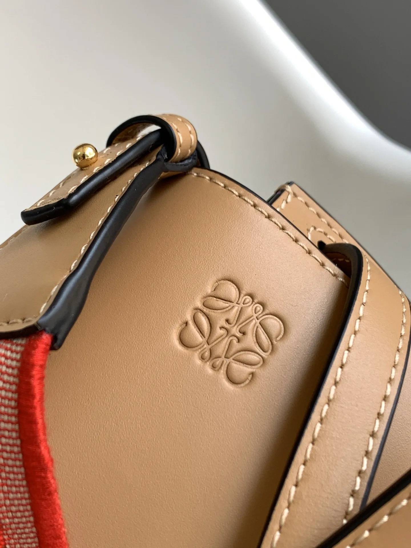 Loewe Gate Dual Mini Shoulder Bag / Beige Gold Hardware - Image 6