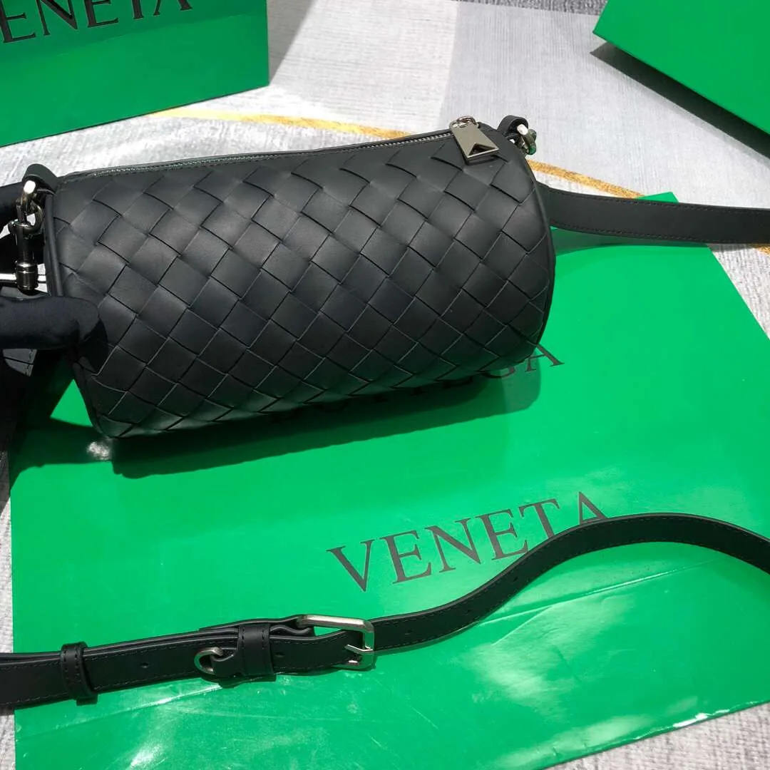Alternative view of Bottega Veneta Mini Intrecciato Barrel Black /
