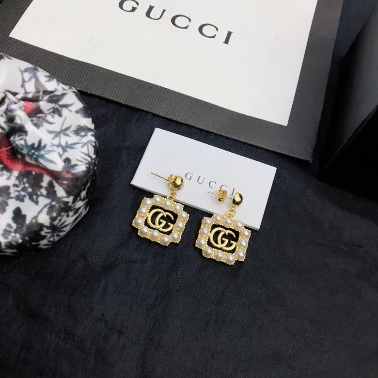 Gucci Mini Pearl Border Frame Earrings Gold Tone - Image 7