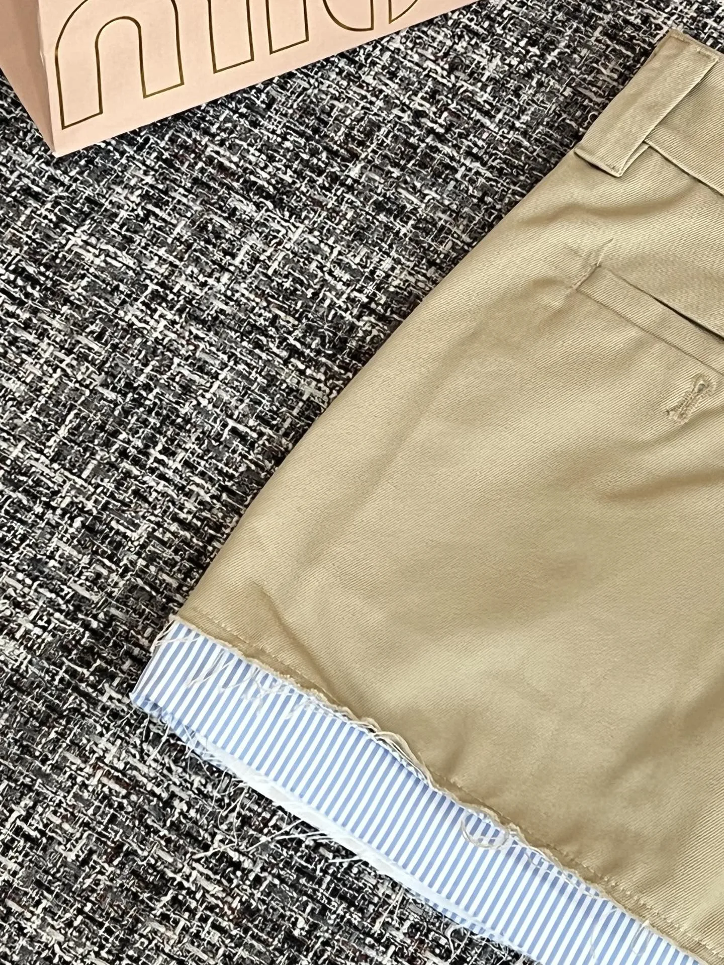 Miu Miu Chino Micro Mini Skirt Light Brown - Image 8