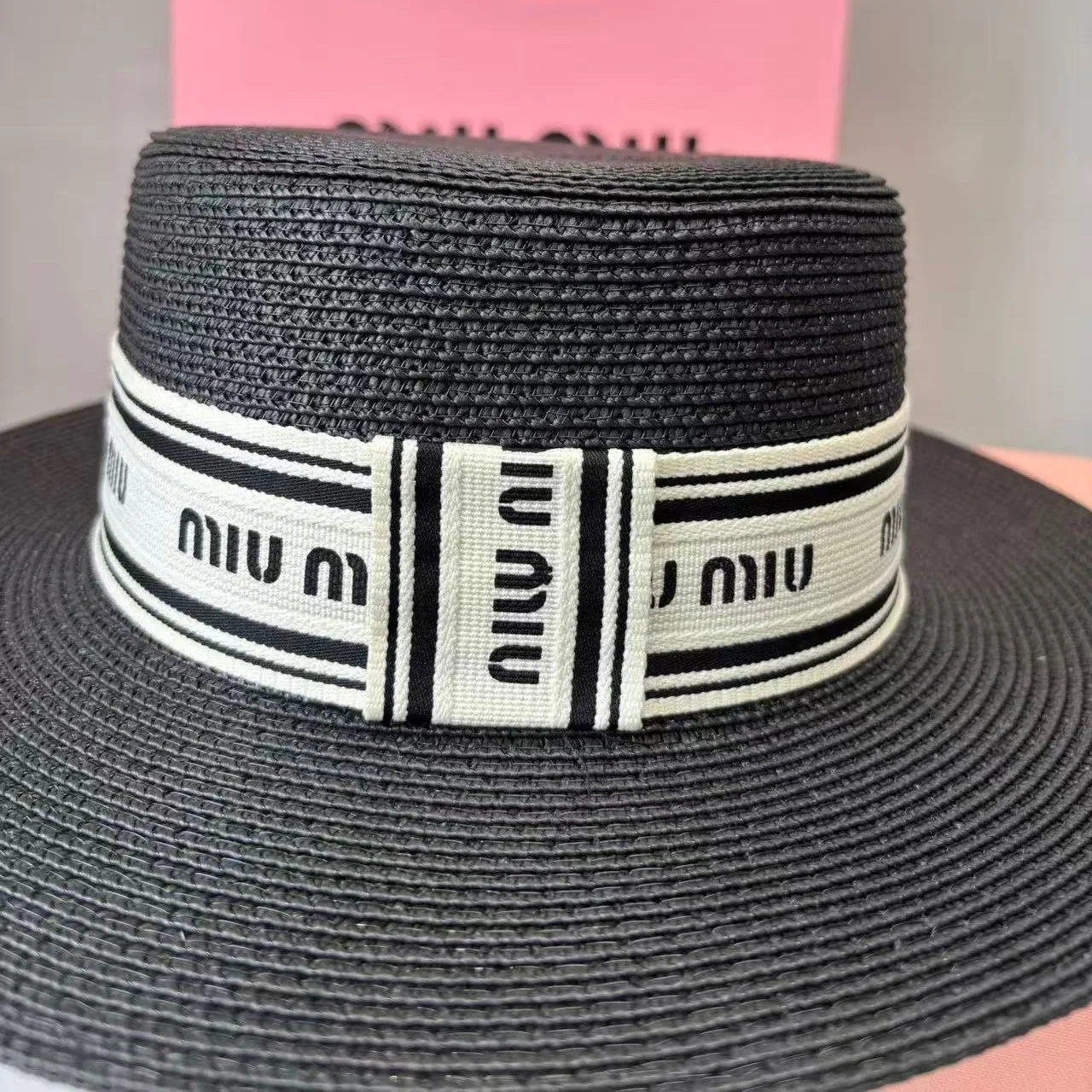 Miu Miu Straw Hat In Raffia Black / - Image 4
