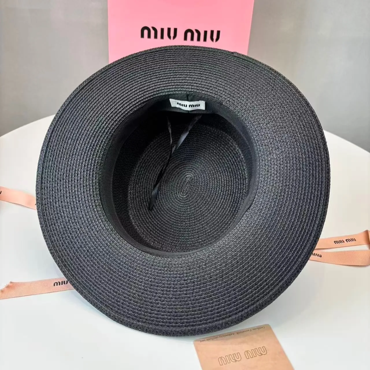Miu Miu Straw Hat In Raffia Black / - Image 5