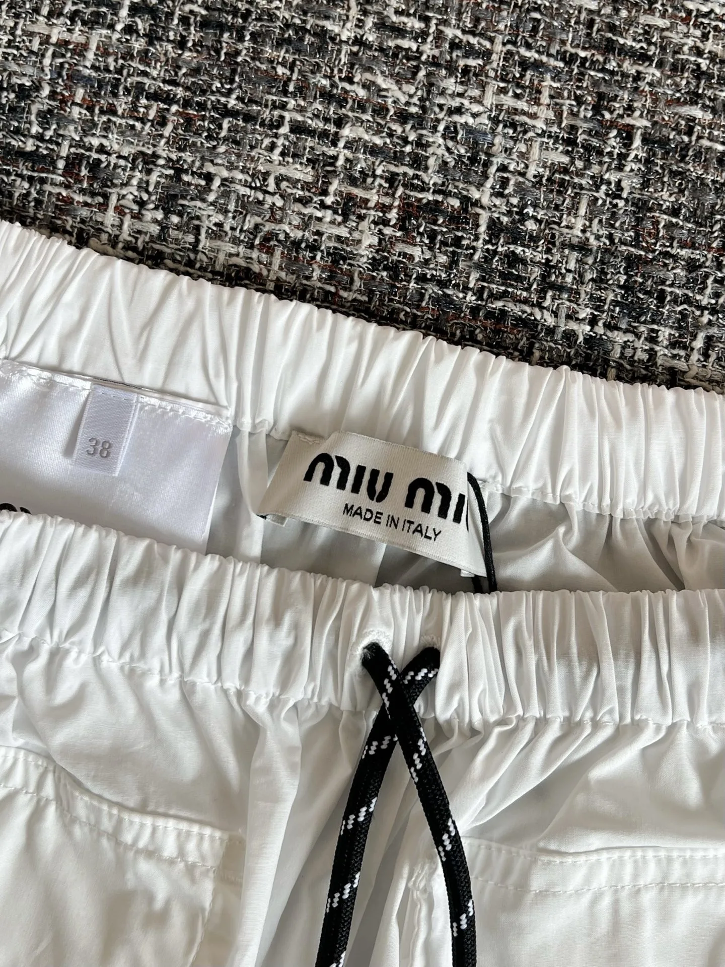 Miu Miu Technical Poplin Utility Mini Skirt White - Image 7