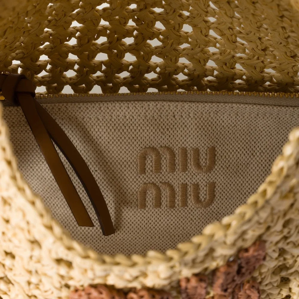 Miu Miu Raffia-Effect Woven Hobo Bag Beige / - 5BC164_ADO1_F0A5T_V_OOO - Image 6