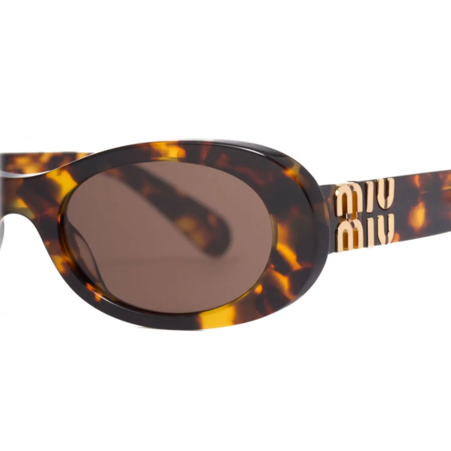 Miu Miu Oval Classes Tortoiseshell Sunglasses - Image 4