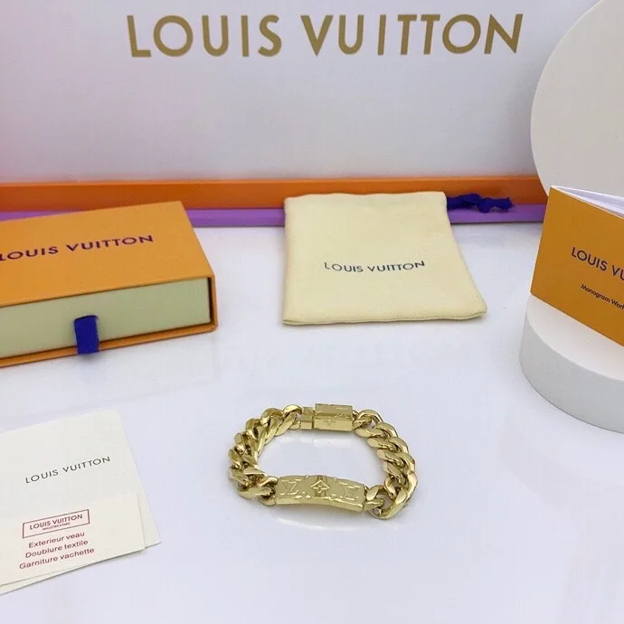 Louis Vuitton Monogram Chain Bracelet Gold Tone - Image 4
