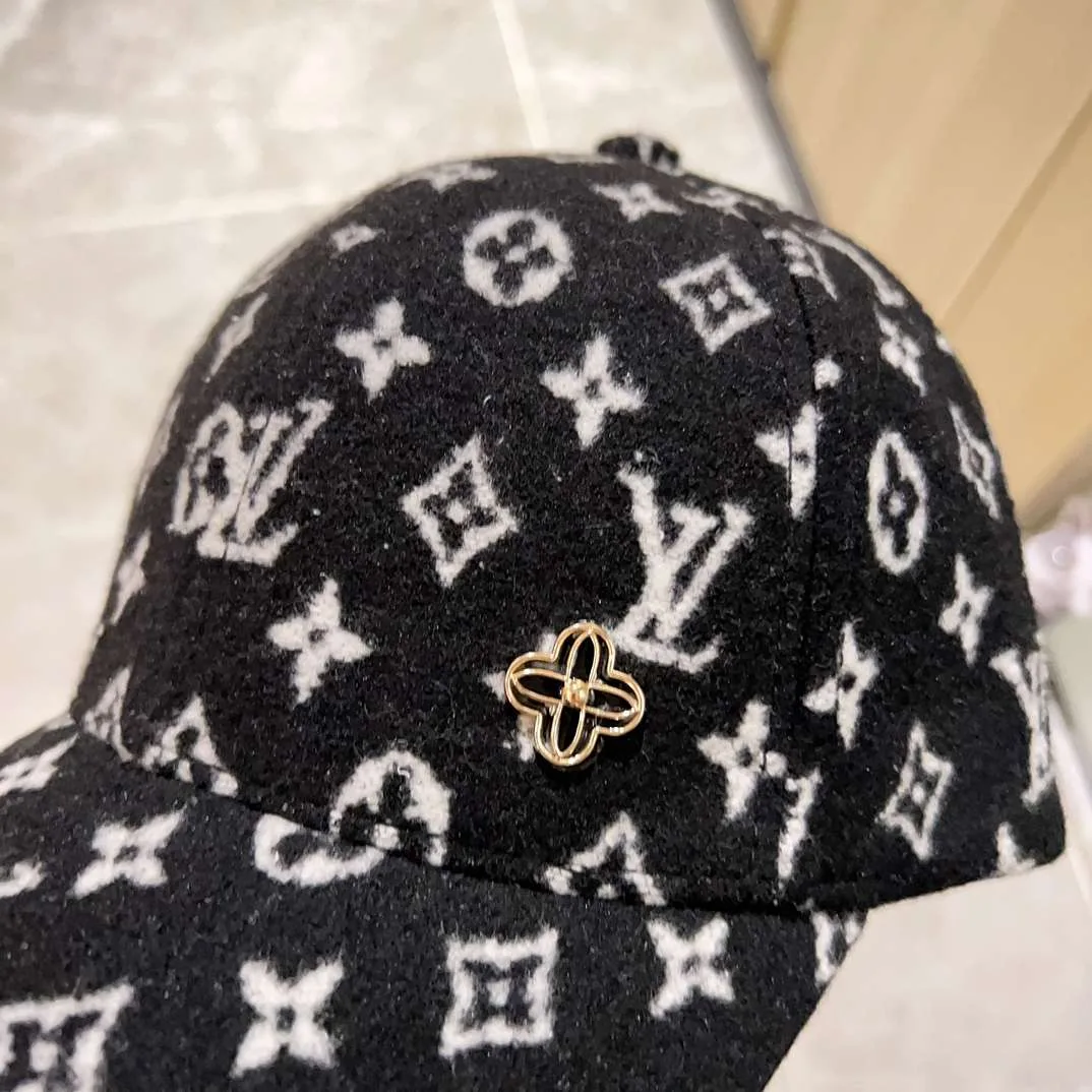 Louis Vuitton Monogram Pattern Cap Black - Image 3