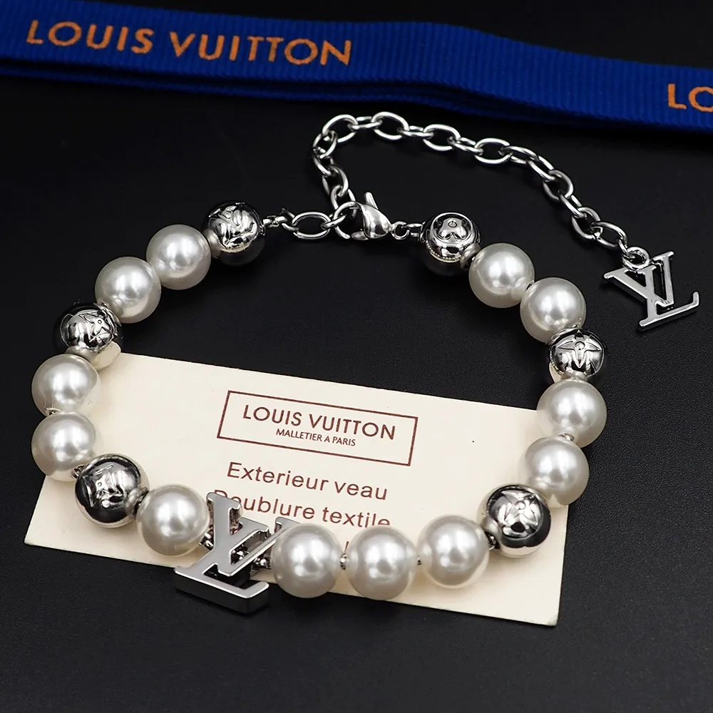 Alternative view of Louis Vuitton Monogram Pearls Bracelet White