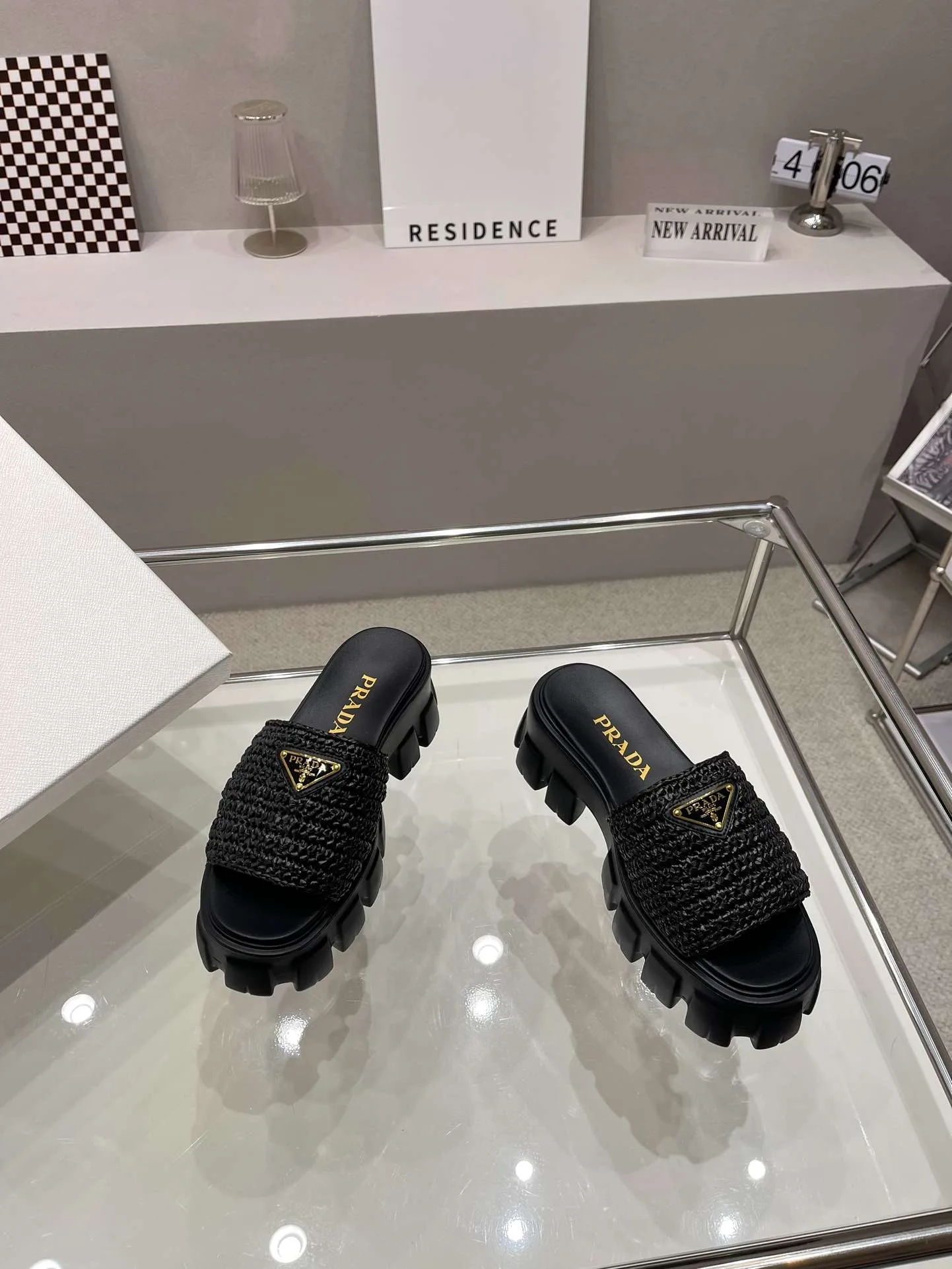 Prada Monolith Crochet Cage Slippers Black - Image 10