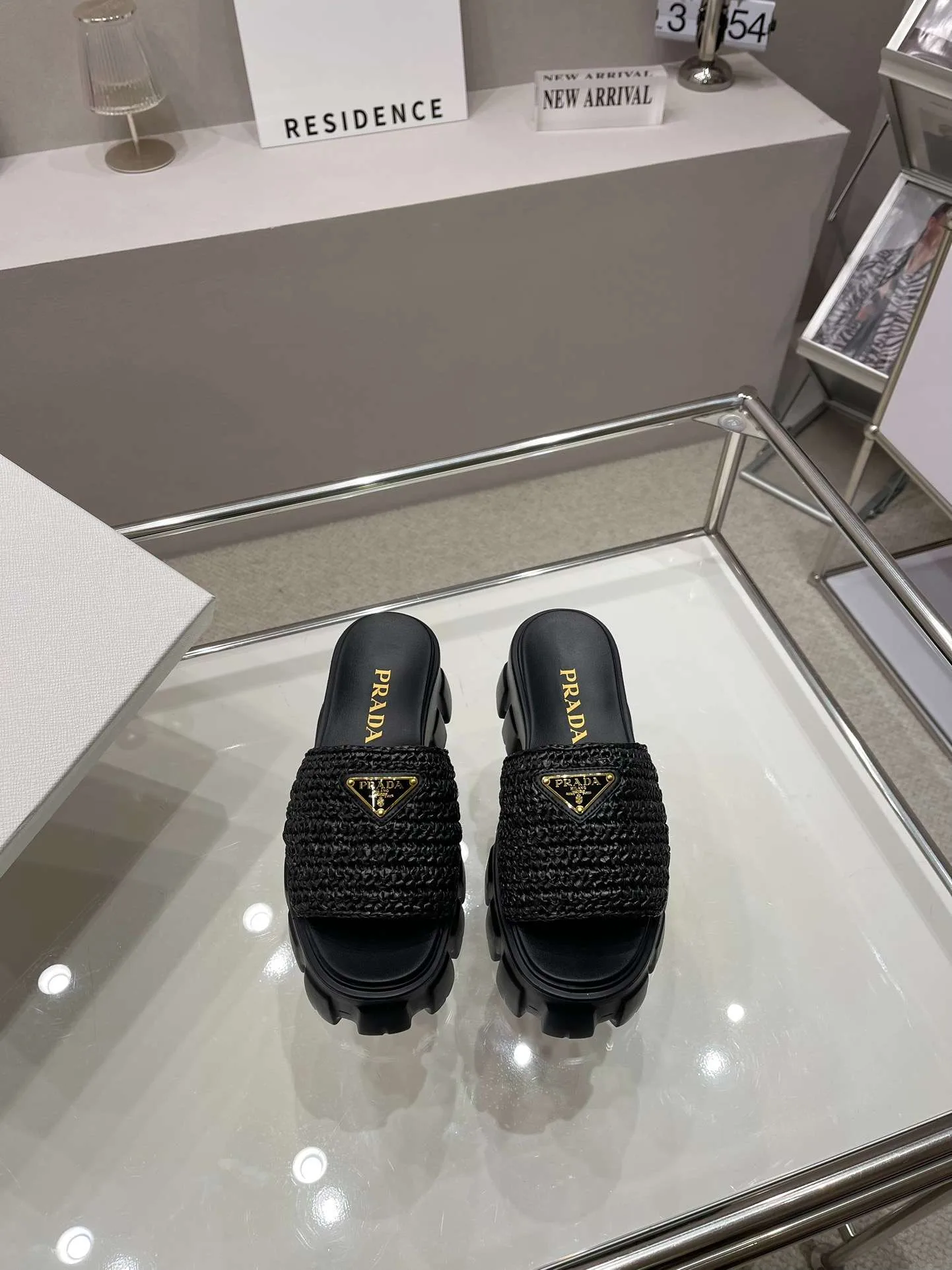 Prada Monolith Crochet Cage Slippers Black - Image 6