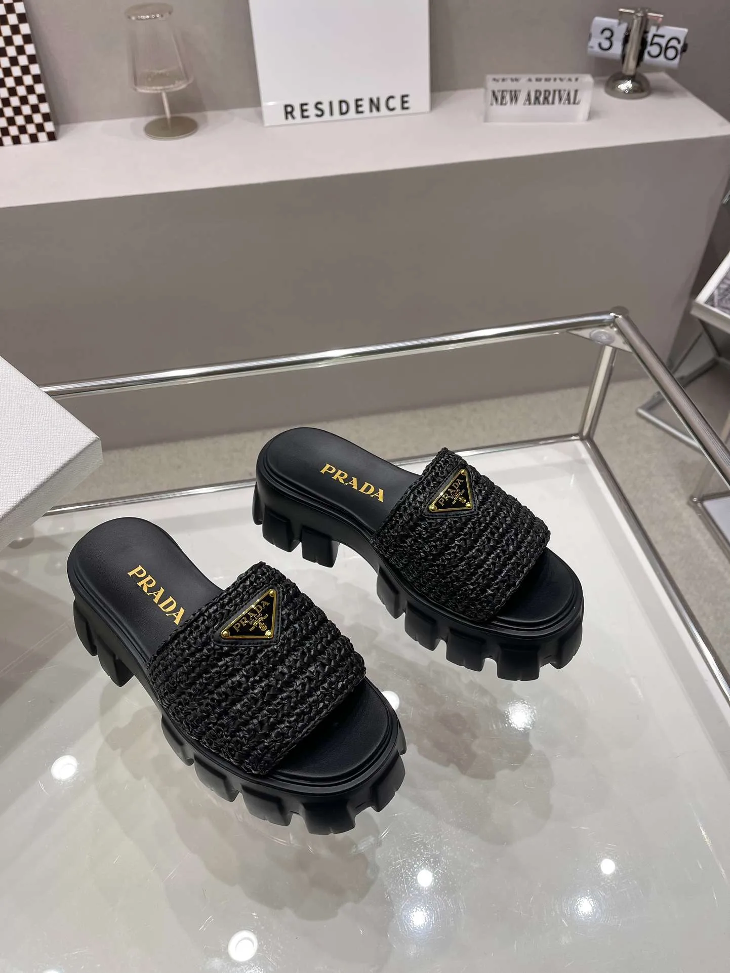 Prada Monolith Crochet Cage Slippers Black - Image 5