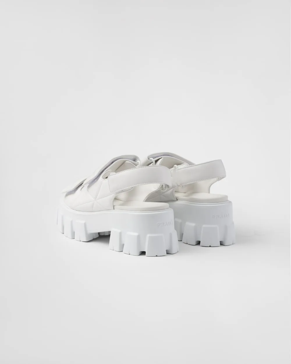 Prada Monolith Nappa Sandals White 1X439N_038_F0009_F_055 - Image 4