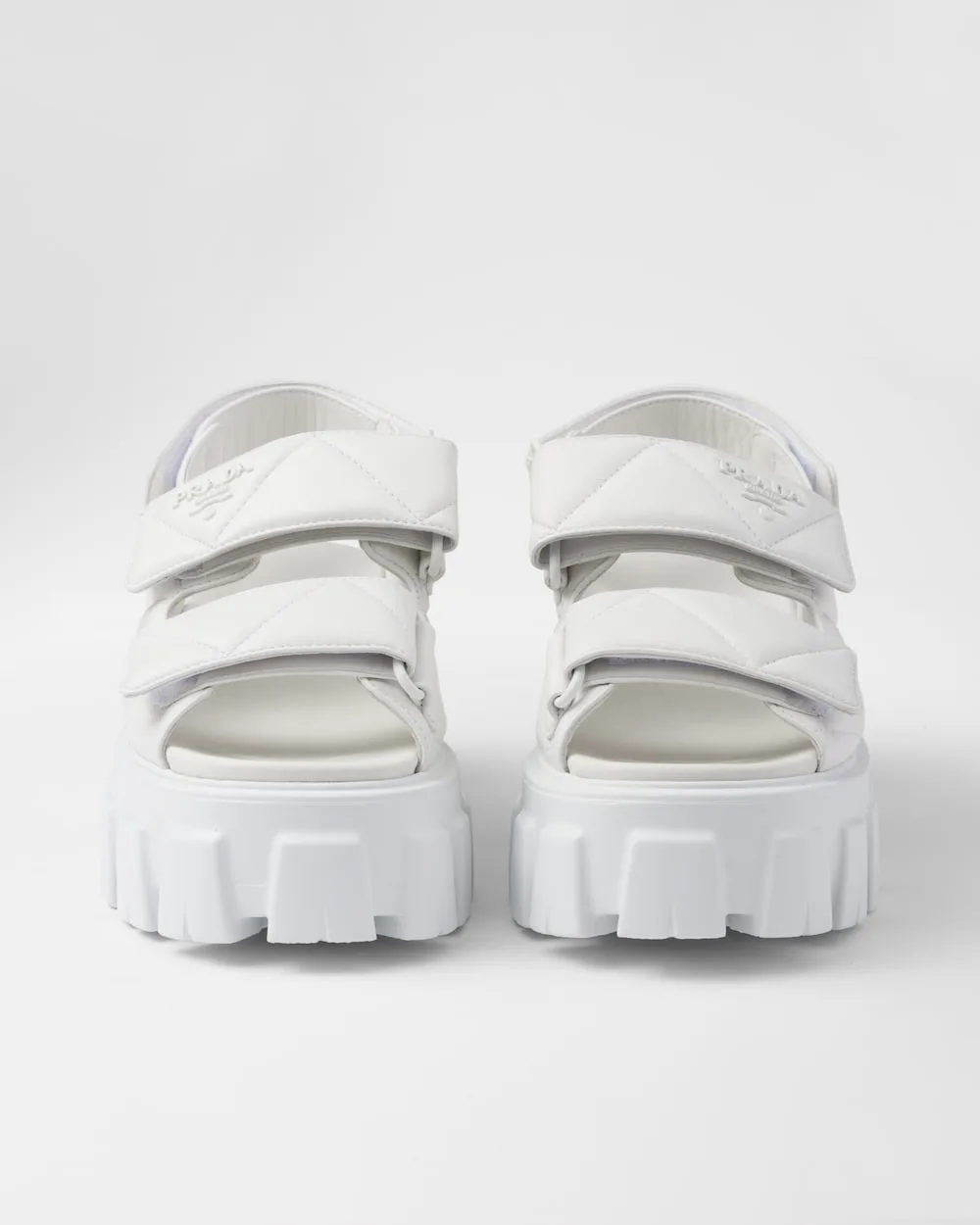 Prada Monolith Nappa Sandals White 1X439N_038_F0009_F_055 - Image 3