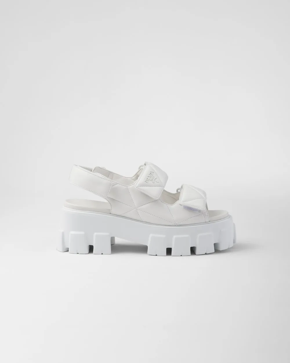 Alternative view of Prada Monolith Nappa Sandals White 1X439N_038_F0009_F_055