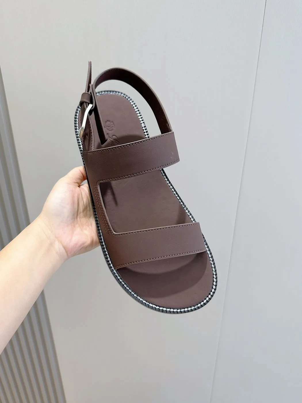 Loro Piana Nama Sandal Dark Brown - Image 3