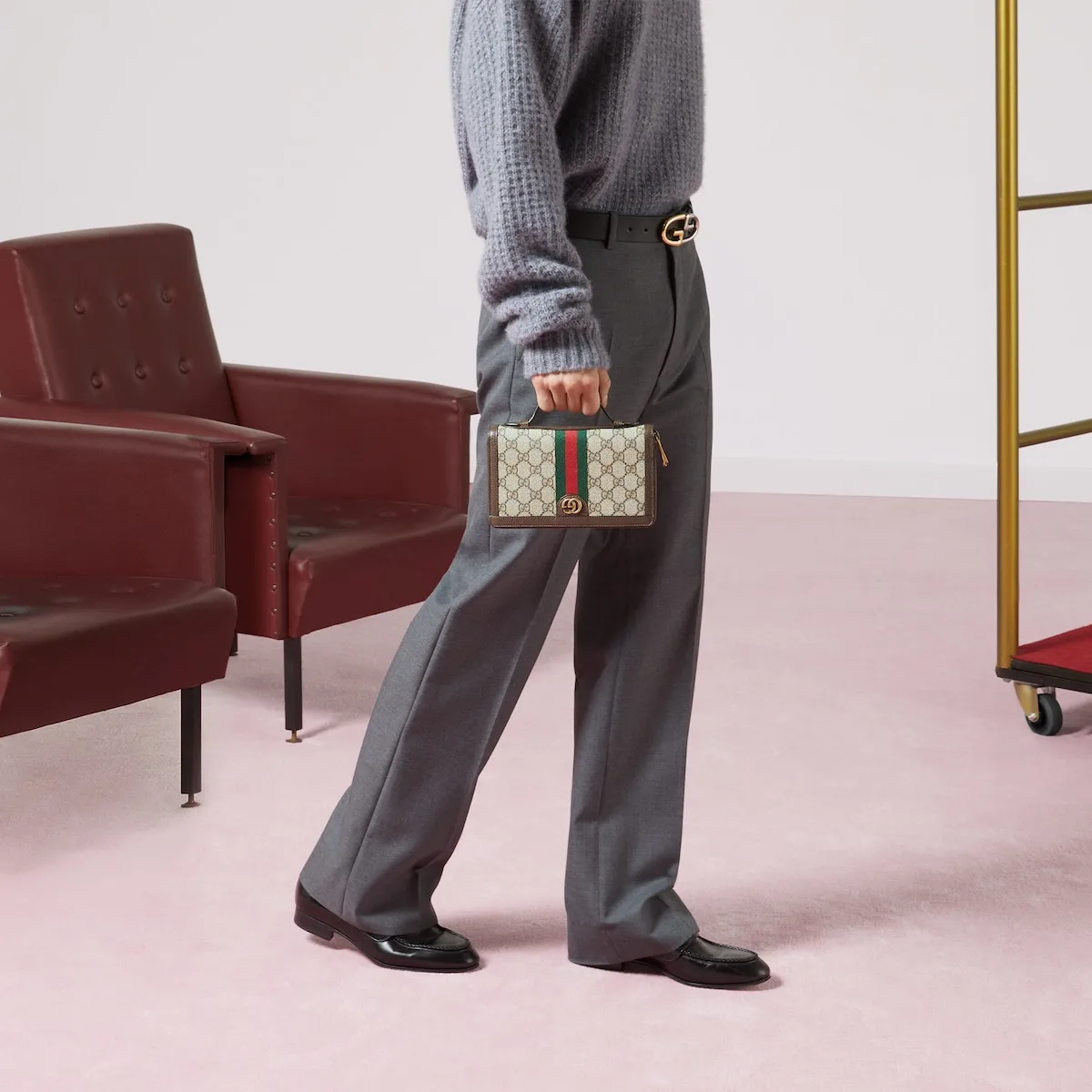 Alternative view of Gucci Ophidia Travel Case Clutch & Pouch / Beige Gold Hardware
