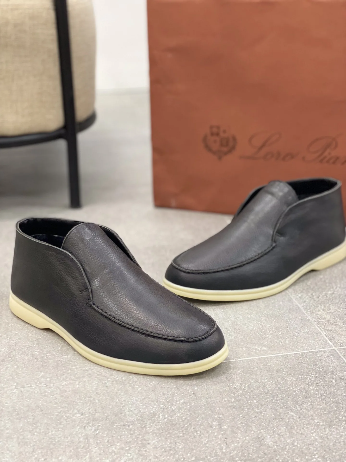 Loro Piana Open Walk Ankle Boots Black - Image 4