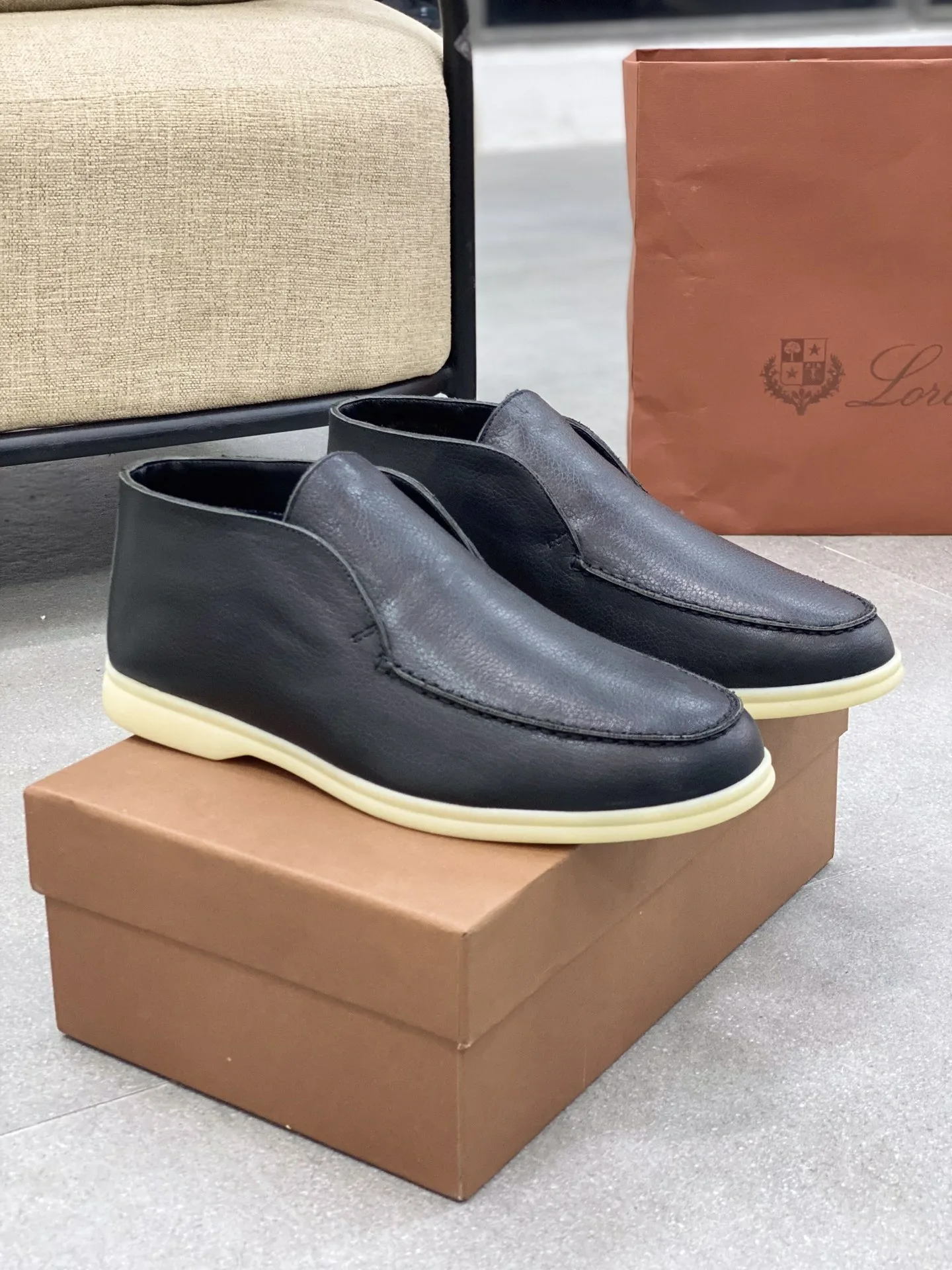 Loro Piana Open Walk Ankle Boots Black - Image 8