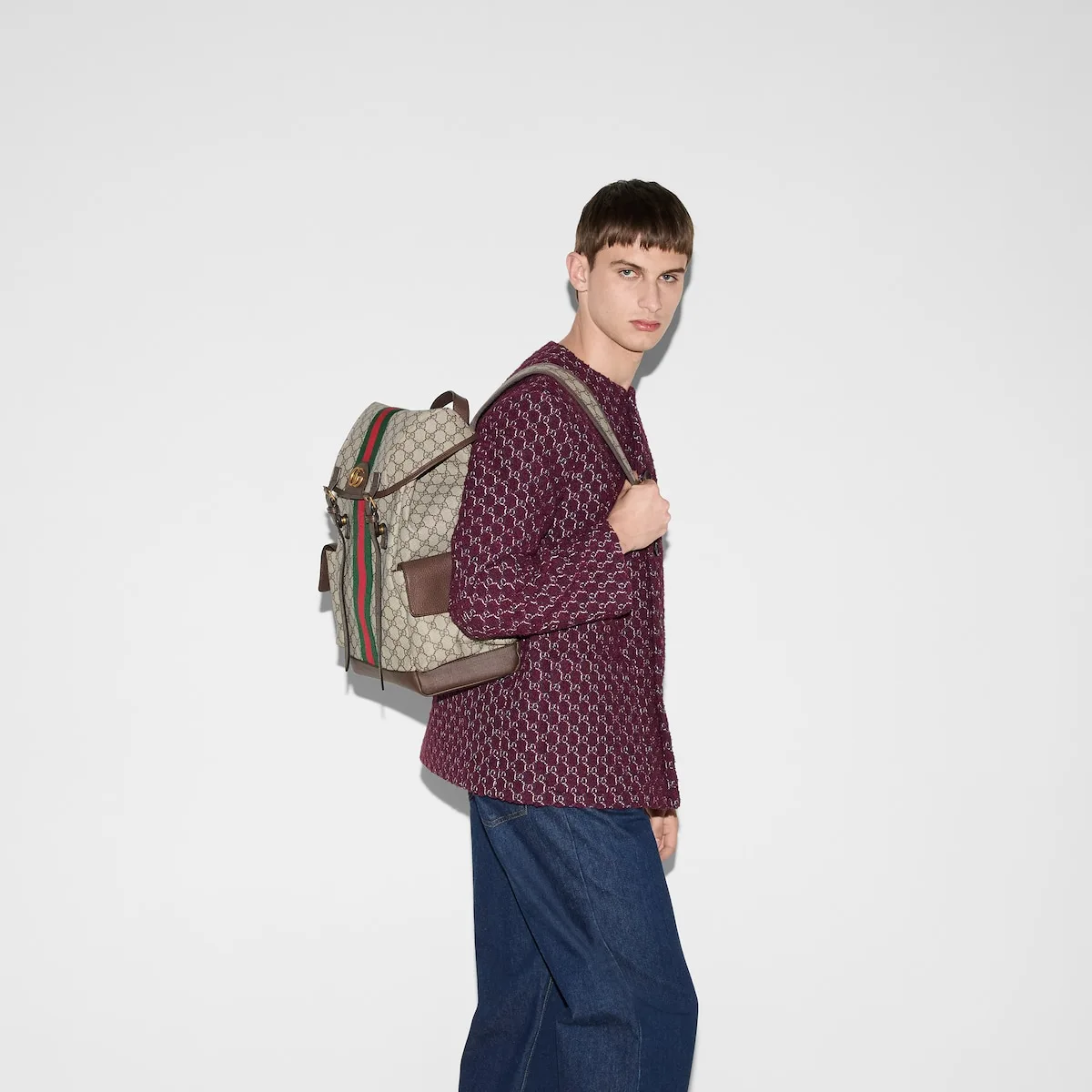 Alternative view of Gucci Ophidia Medium Backpack / Beige Gold Hardware