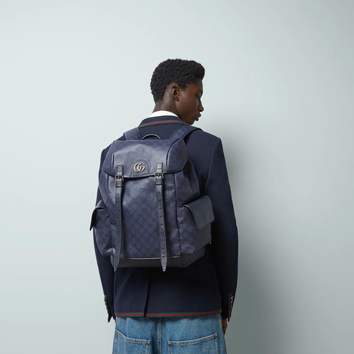 Alternative view of Gucci Ophidia Medium Backpack / Blue Palladium Hardware