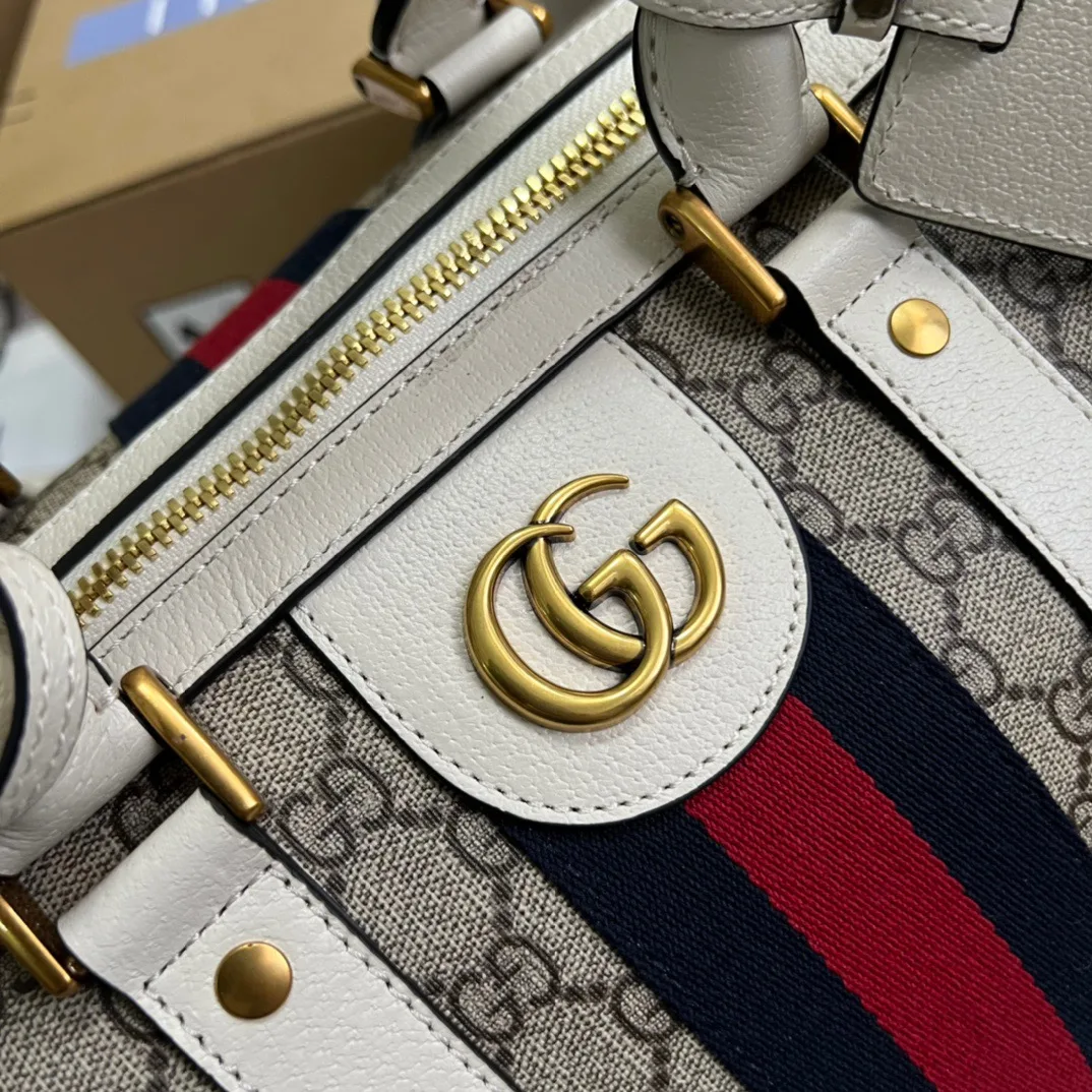 Gucci Ophidia Medium Duffle Bag / Beige Gold Hardware - Image 6