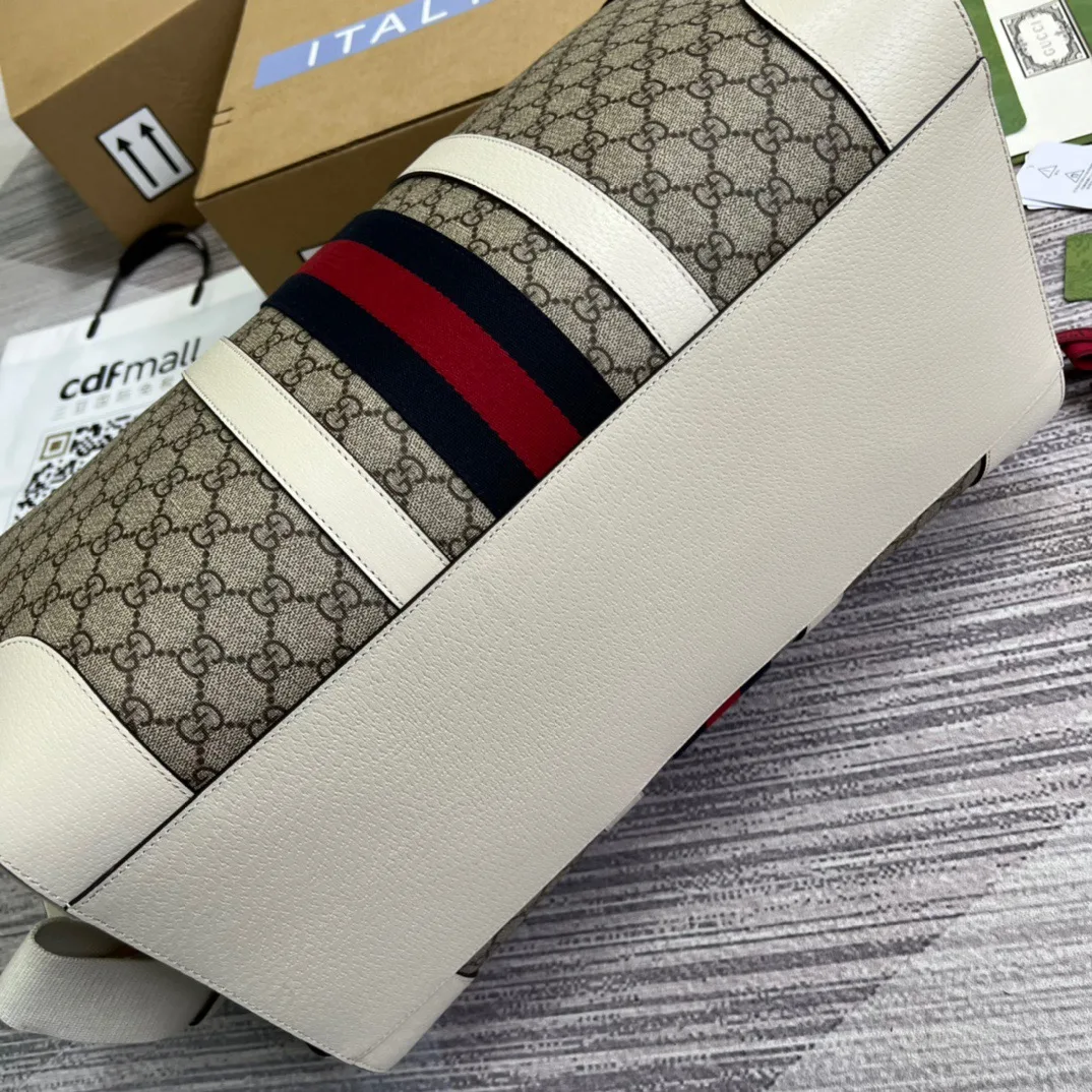 Gucci Ophidia Medium Duffle Bag / Beige Gold Hardware - Image 4