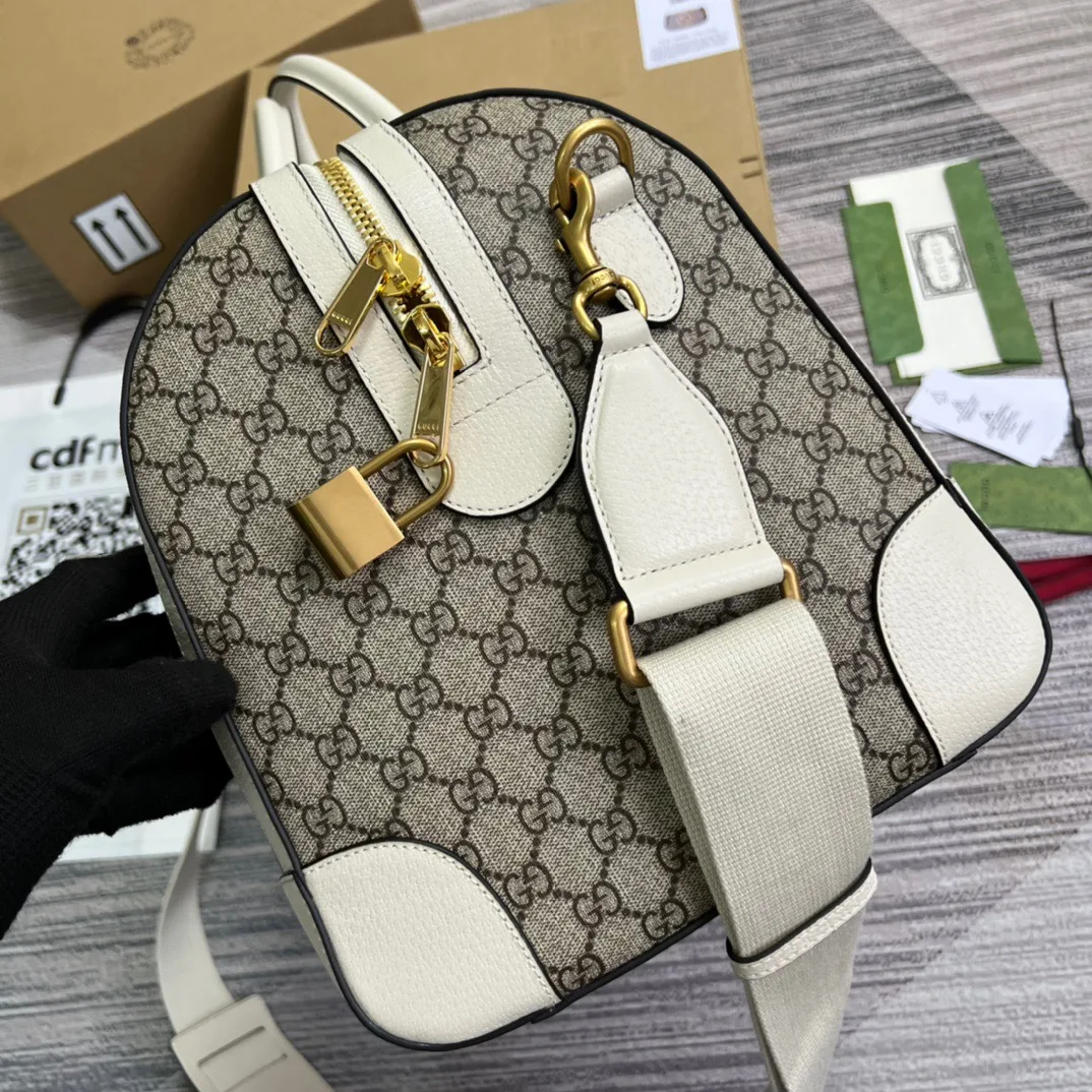 Gucci Ophidia Medium Duffle Bag / Beige Gold Hardware - Image 3