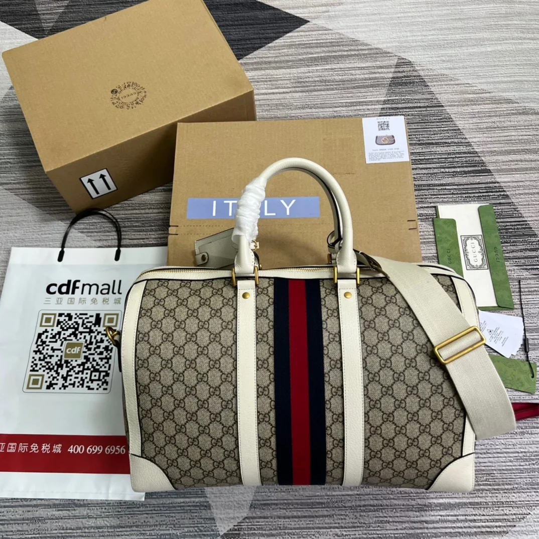 Alternative view of Gucci Ophidia Medium Duffle Bag / Beige Gold Hardware