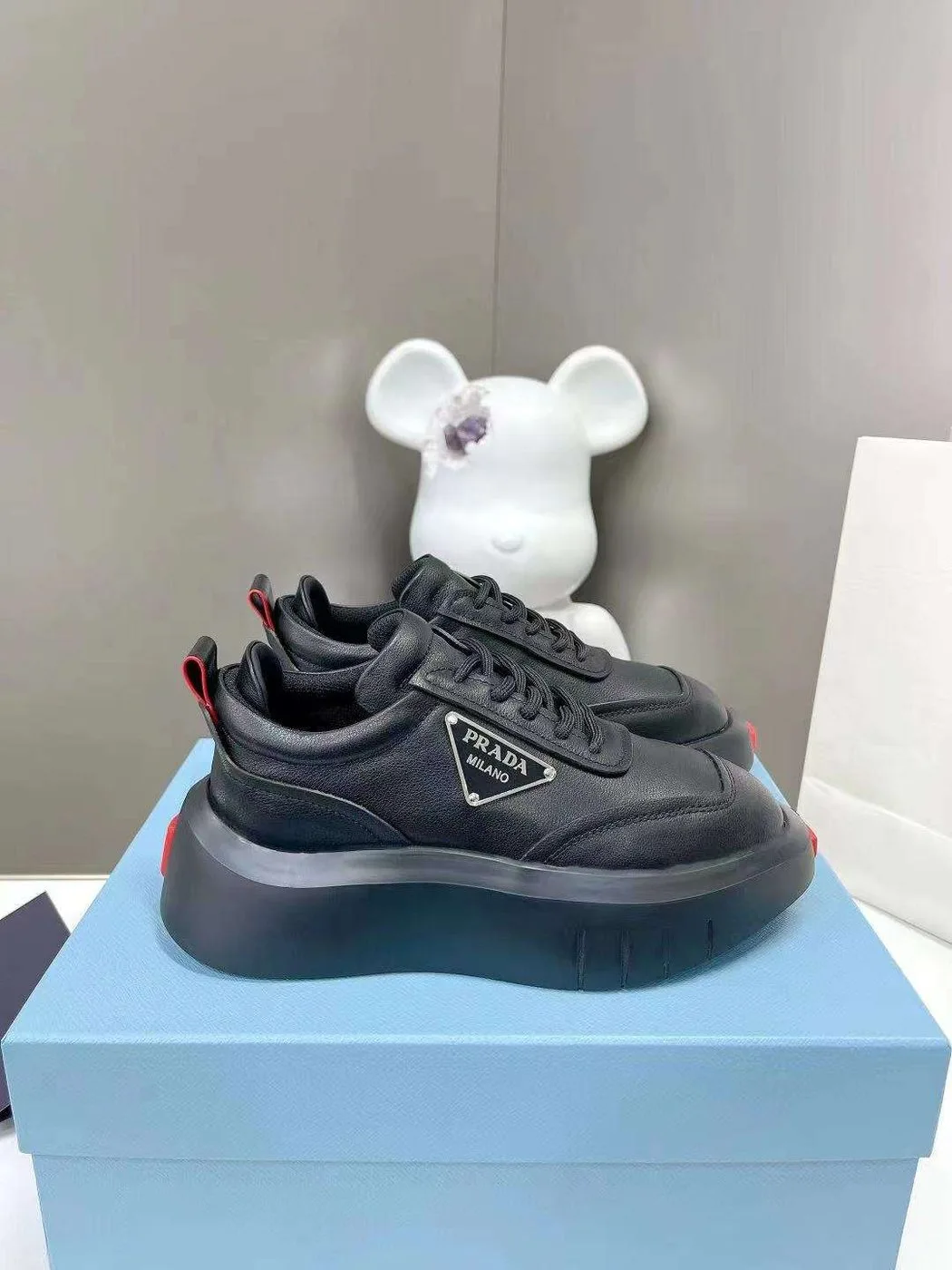 Prada Padded Sneakers Black - Image 3