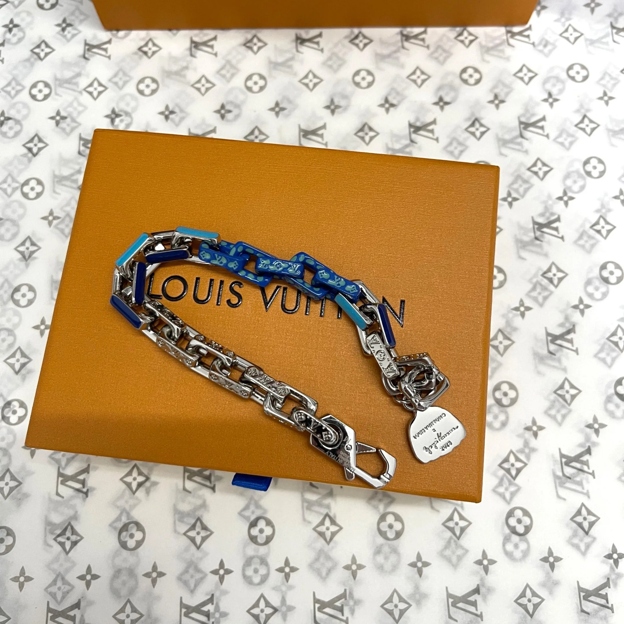 Louis Vuitton LV x YK Paradise Chain Bracelet Blue - Image 3