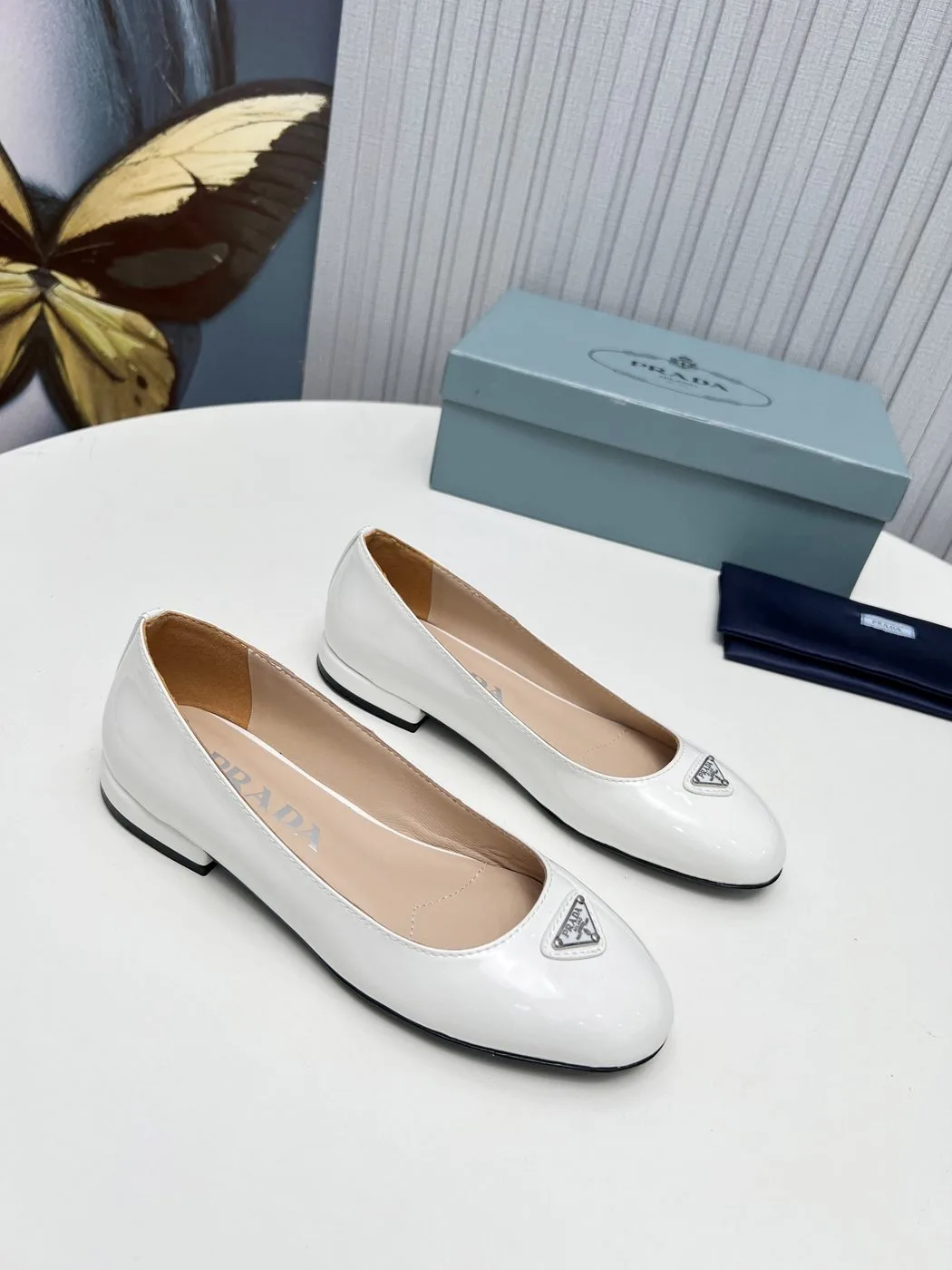 Alternative view of Prada Patent Ballerinas White 1F200N_069_F0304_F_015