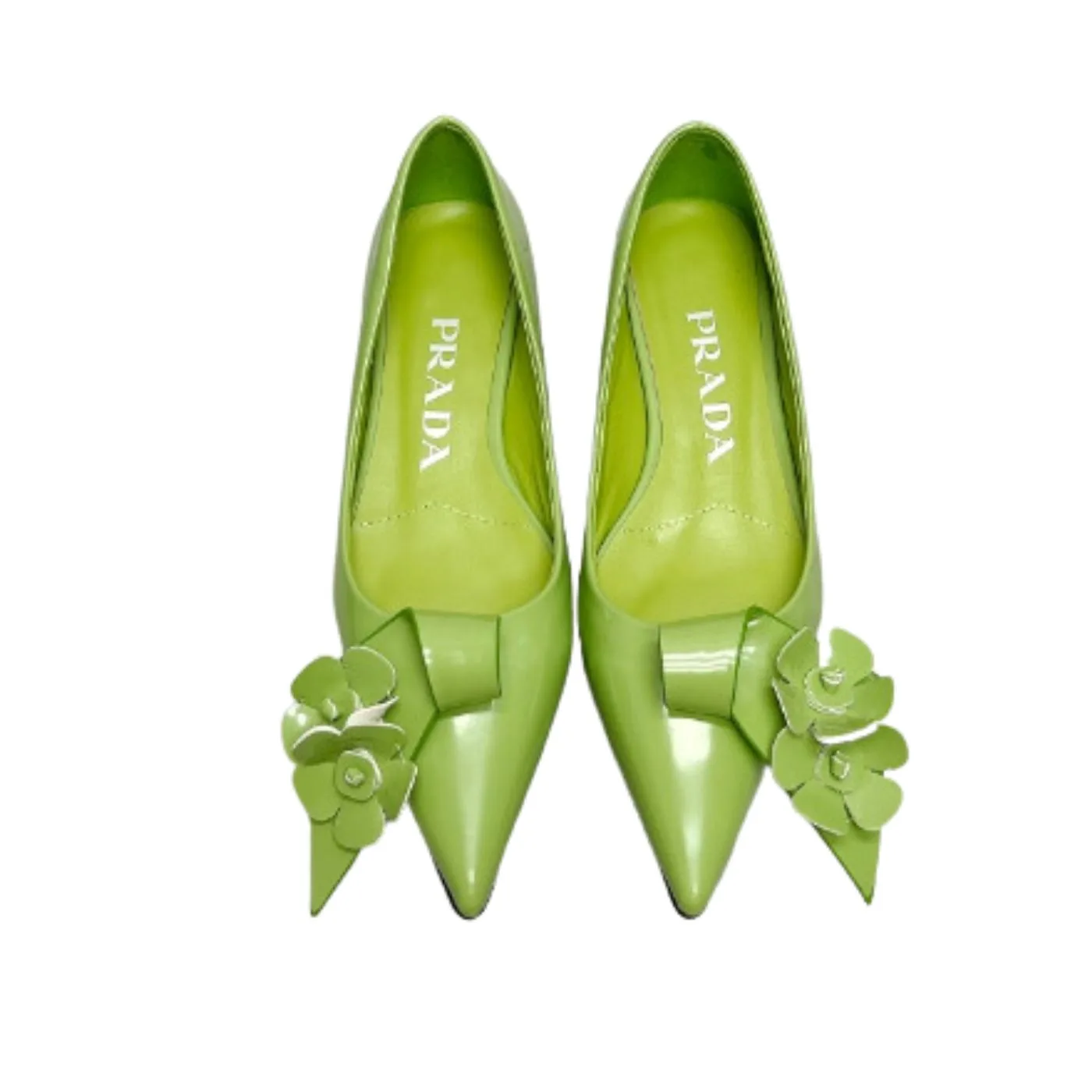 Prada Patent Pumps Green