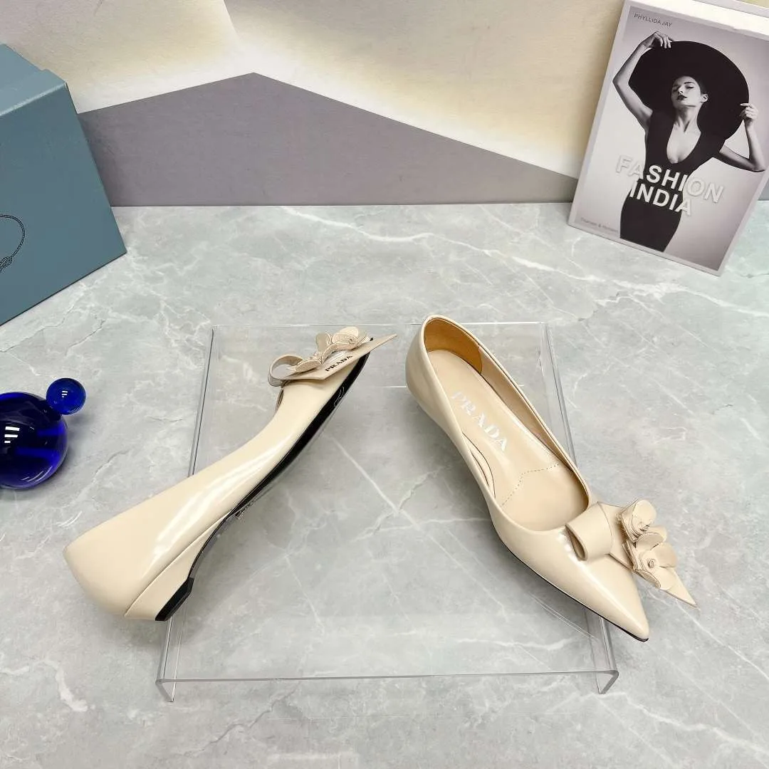 Alternative view of Prada Patent Pumps Cream