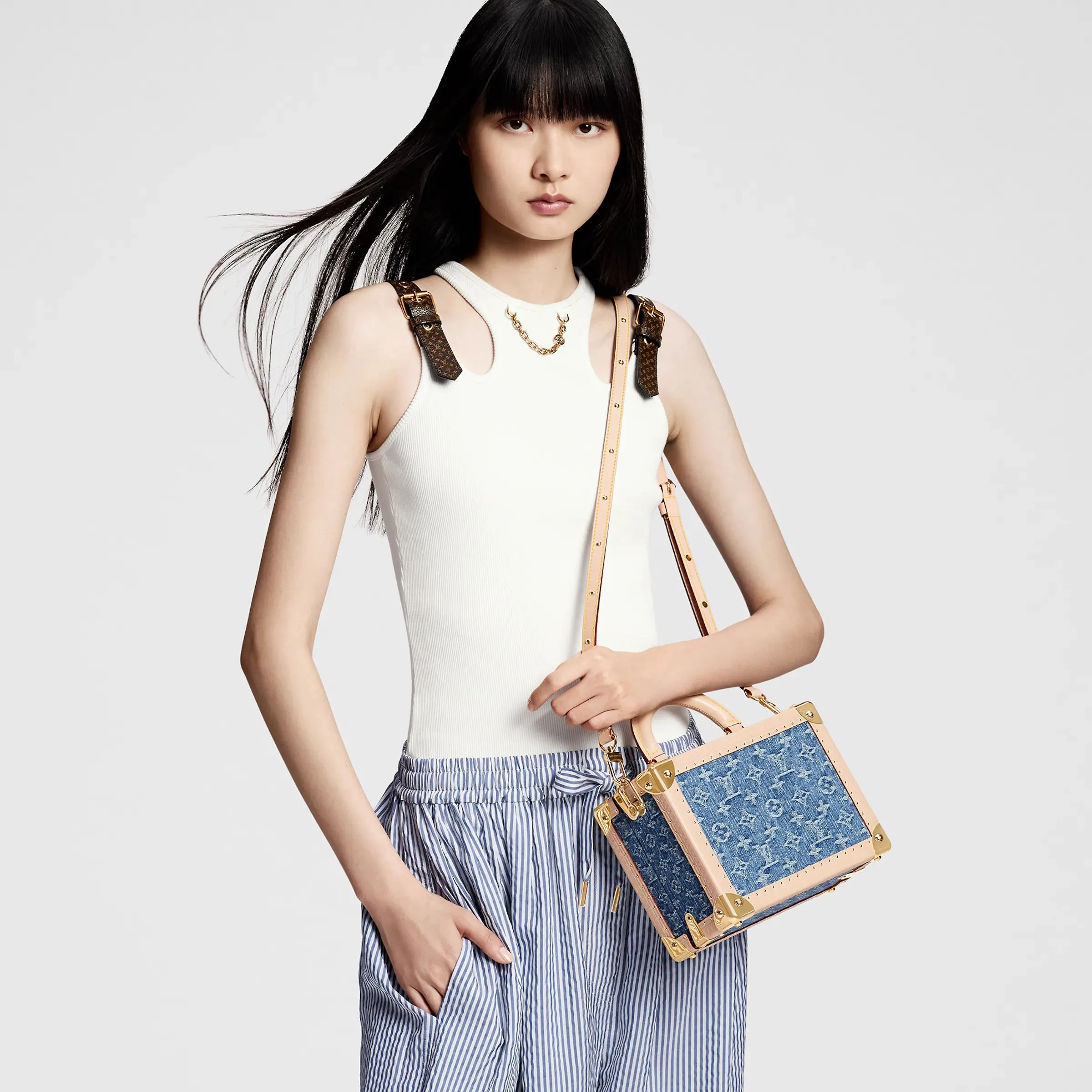 Alternative view of Louis Vuitton Petite Valise Denim Bleu Blue 8.9 Inches/
