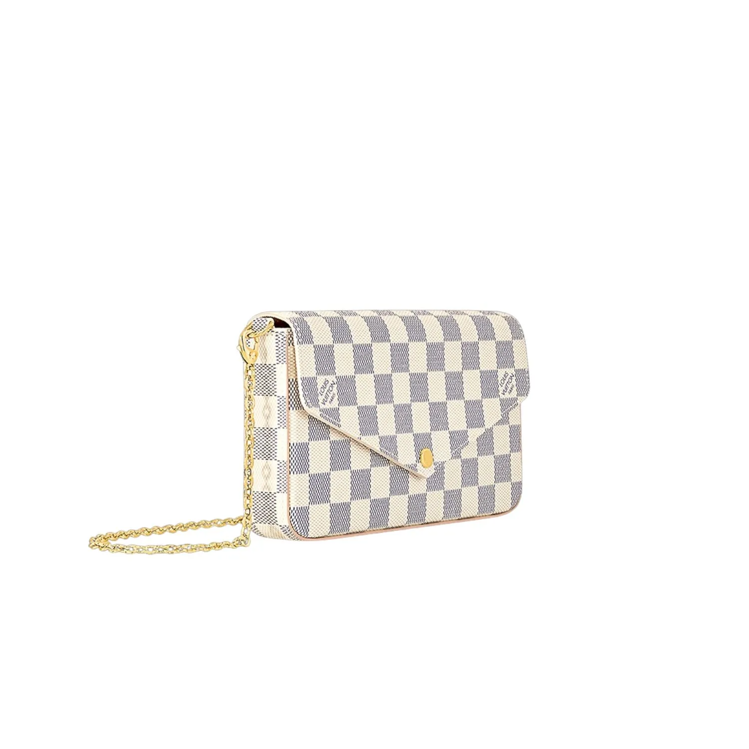 Louis Vuitton Pochette Felicie Shoulder Bag / Multicolor Damier Azur Canvas Gold Hardware - Image 4
