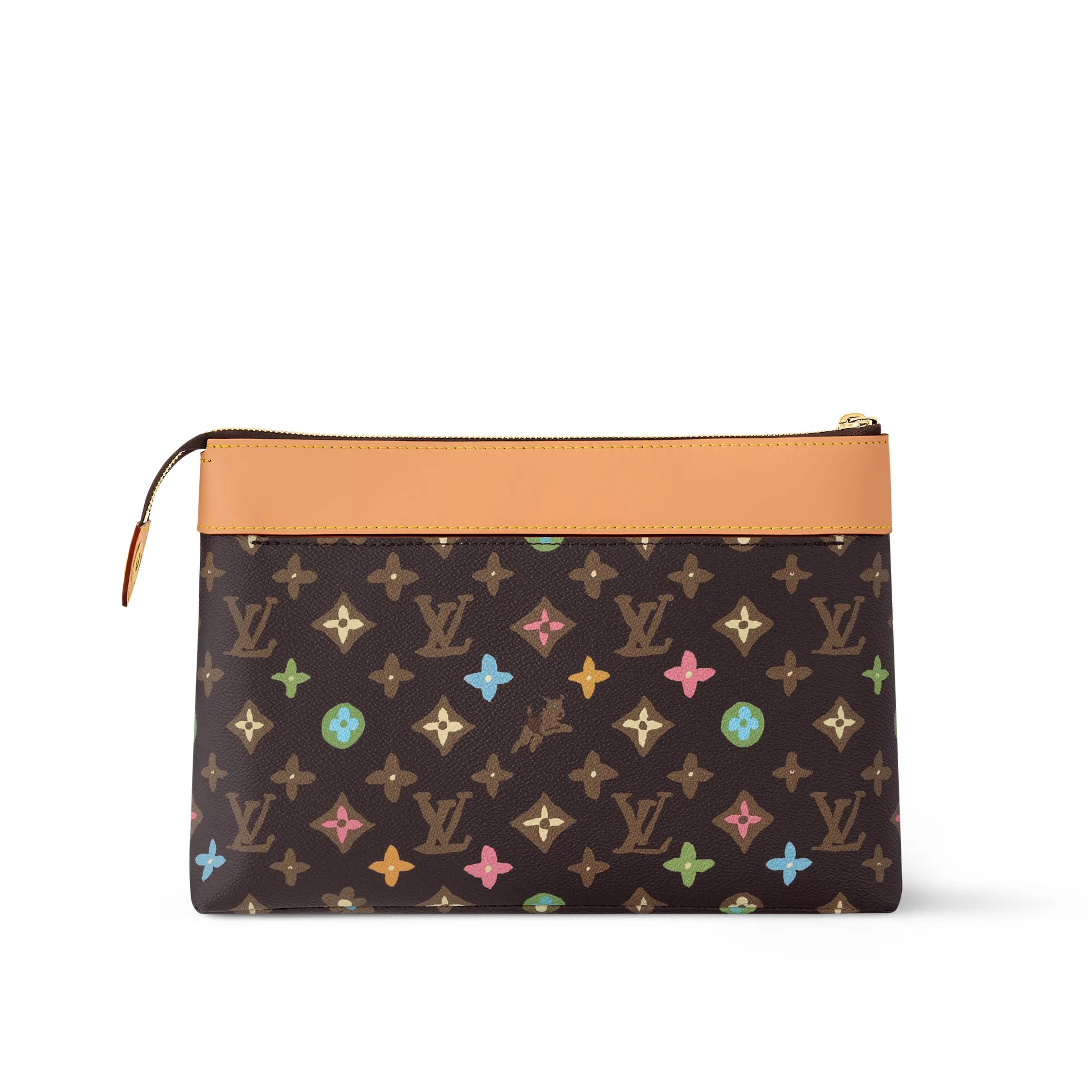 Louis Vuitton Pochette Voyage Souple Pouch / Brown Monogram Craggy Gold Hardware - Image 4
