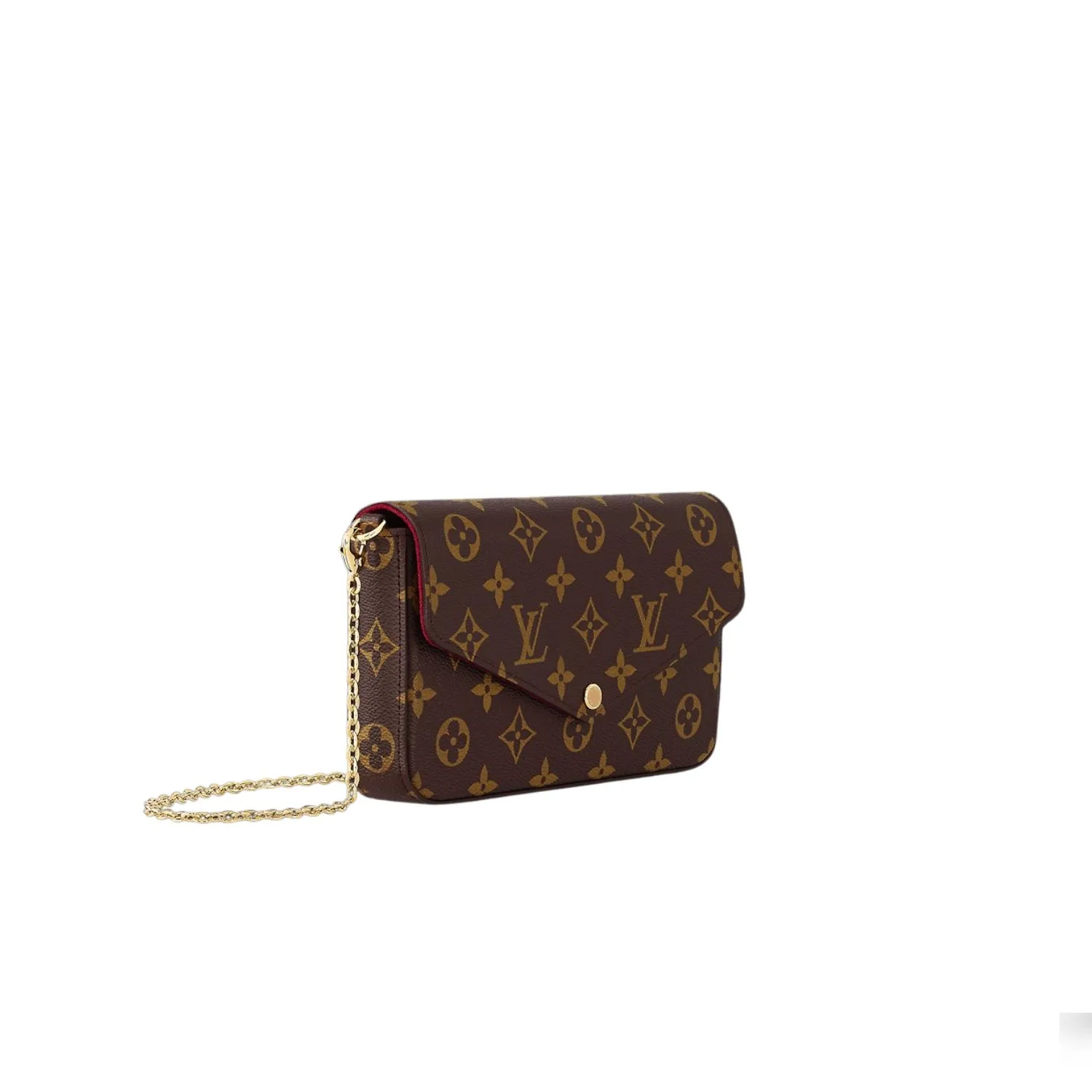 Louis Vuitton Pochette Felicie Shoulder Bag / Fuchsia Monogram Canvas Gold Hardware - Image 5