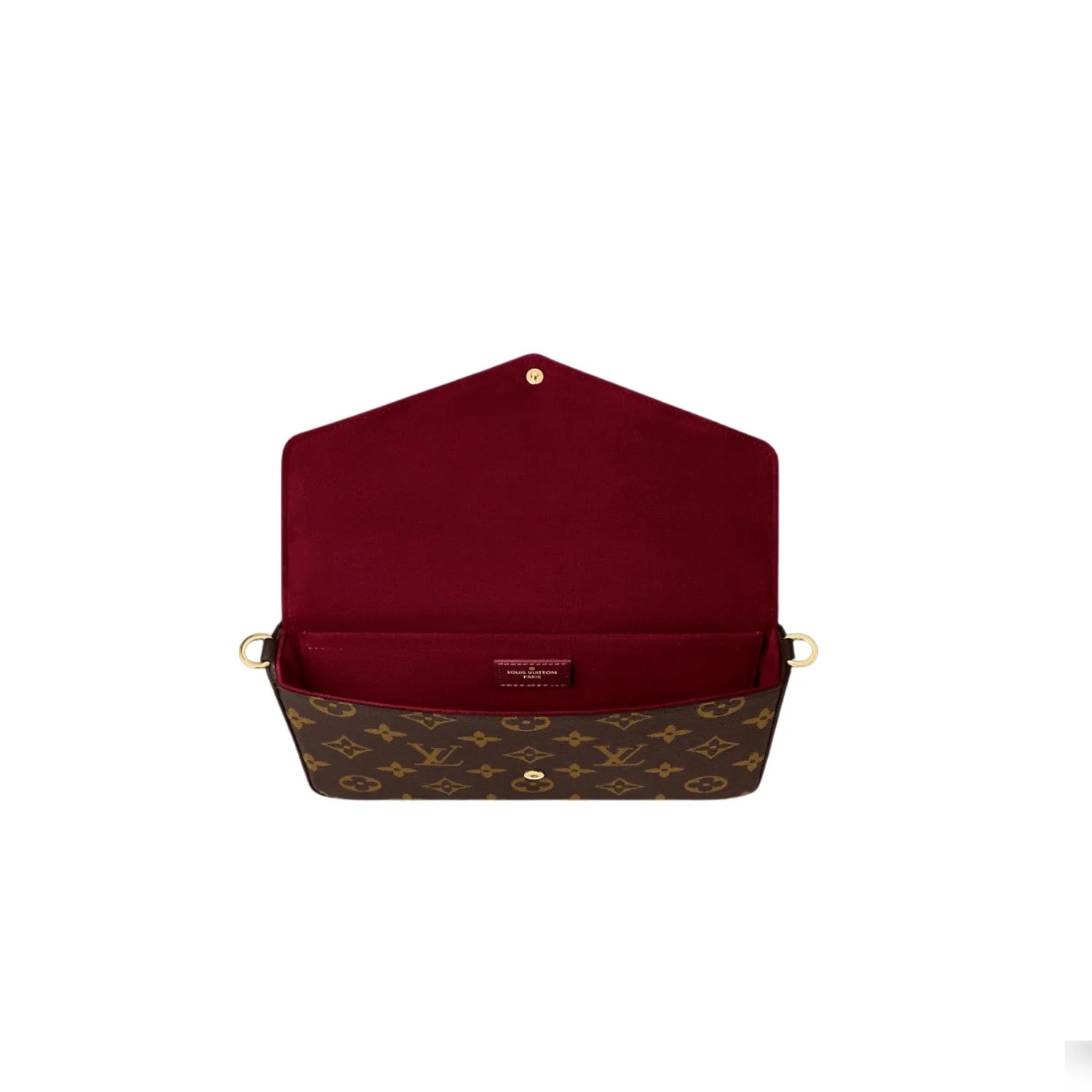Louis Vuitton Pochette Felicie Shoulder Bag / Fuchsia Monogram Canvas Gold Hardware - Image 7