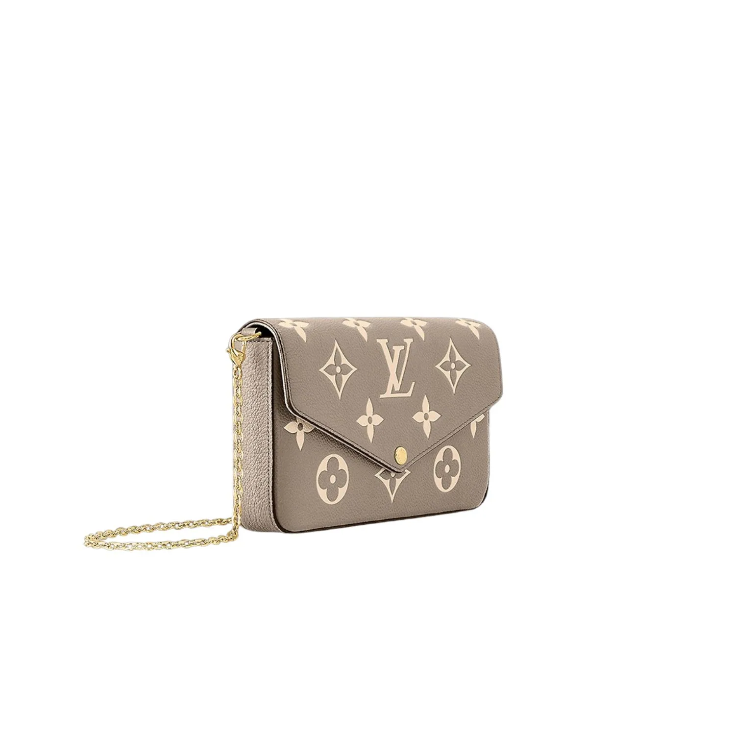 Louis Vuitton Pochette Felicie Shoulder Bag / Tourterelle Gray/ Cream Gold Hardware - Image 6