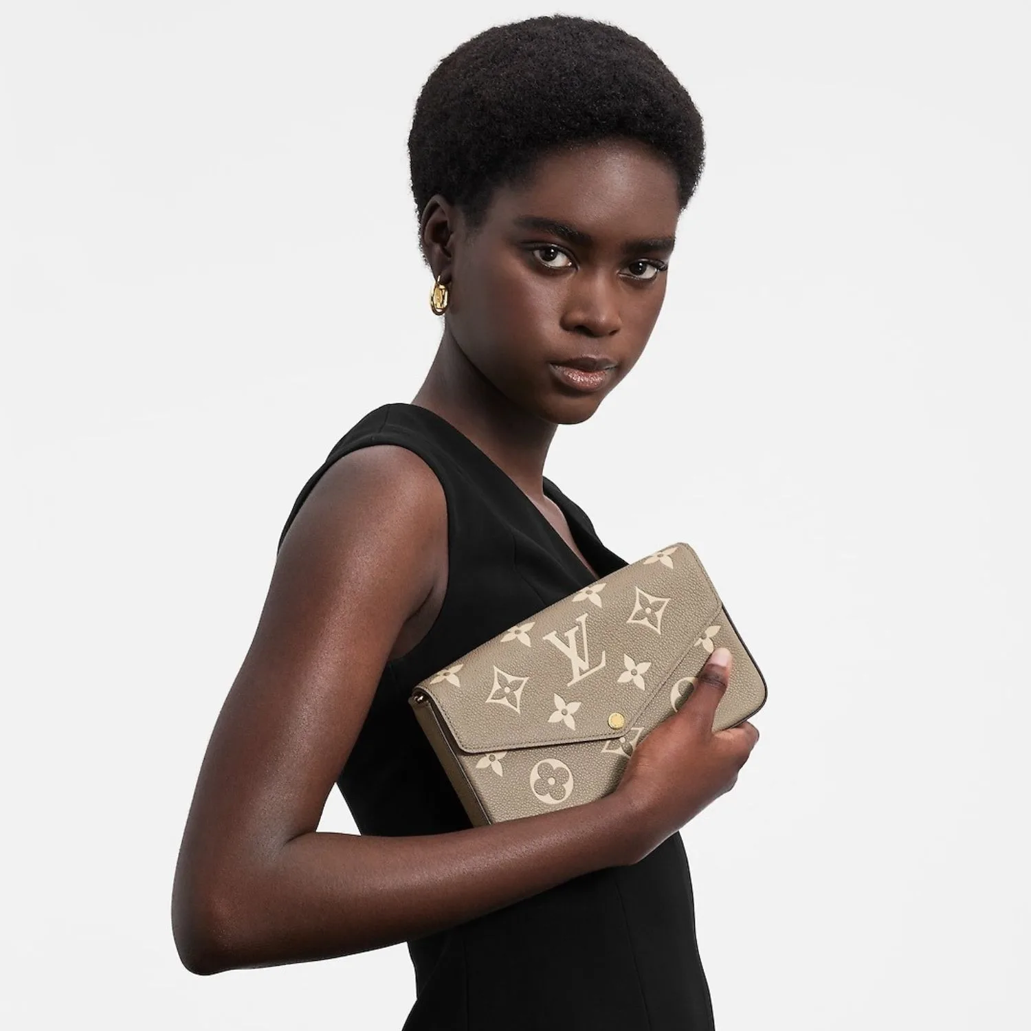 Louis Vuitton Pochette Felicie Shoulder Bag / Tourterelle Gray/ Cream Gold Hardware - Image 3