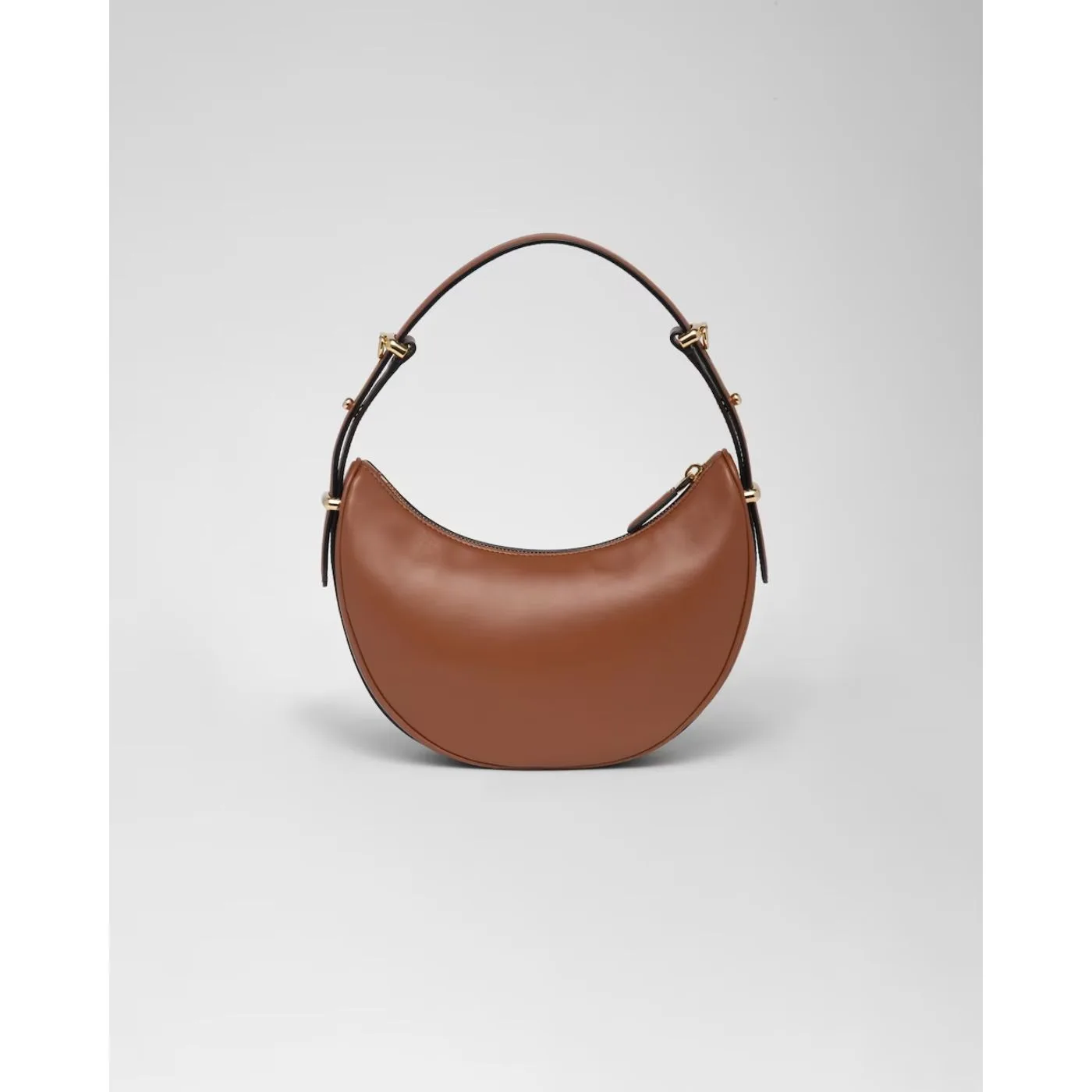 Prada Arqué Leather Shoulder Cognac Bag 1BC194_ASK_F0XUG_V_OOO- / 8.8 Inches - Image 4