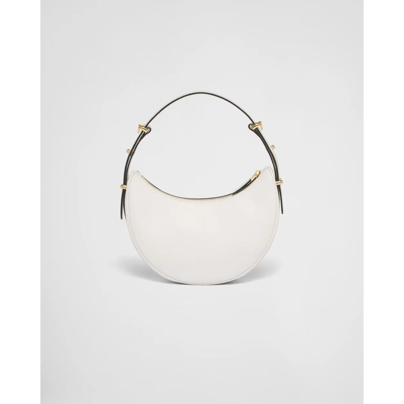 Alternative view of Prada Arqué Leather Shoulder White Bag 1BC194_ASK_F0PG7_V_OOO- / 8.8 Inches