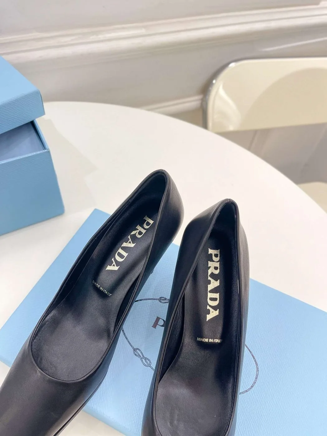 Prada Brushed Pumps Black - Image 5